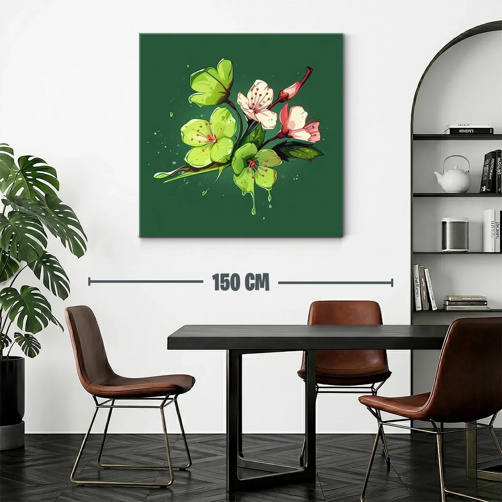 Flores delicadas con tonos verdes y rosados sobre fondo oscuro — miniatura 2