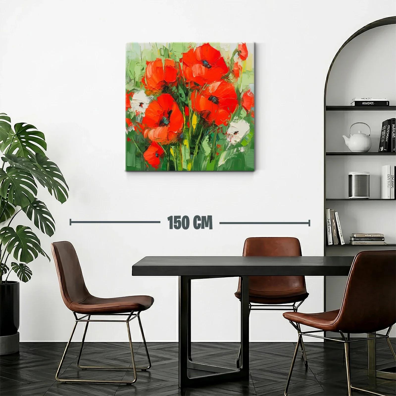 Estallido de amapolas rojas en jardín vibrante — miniatura 2