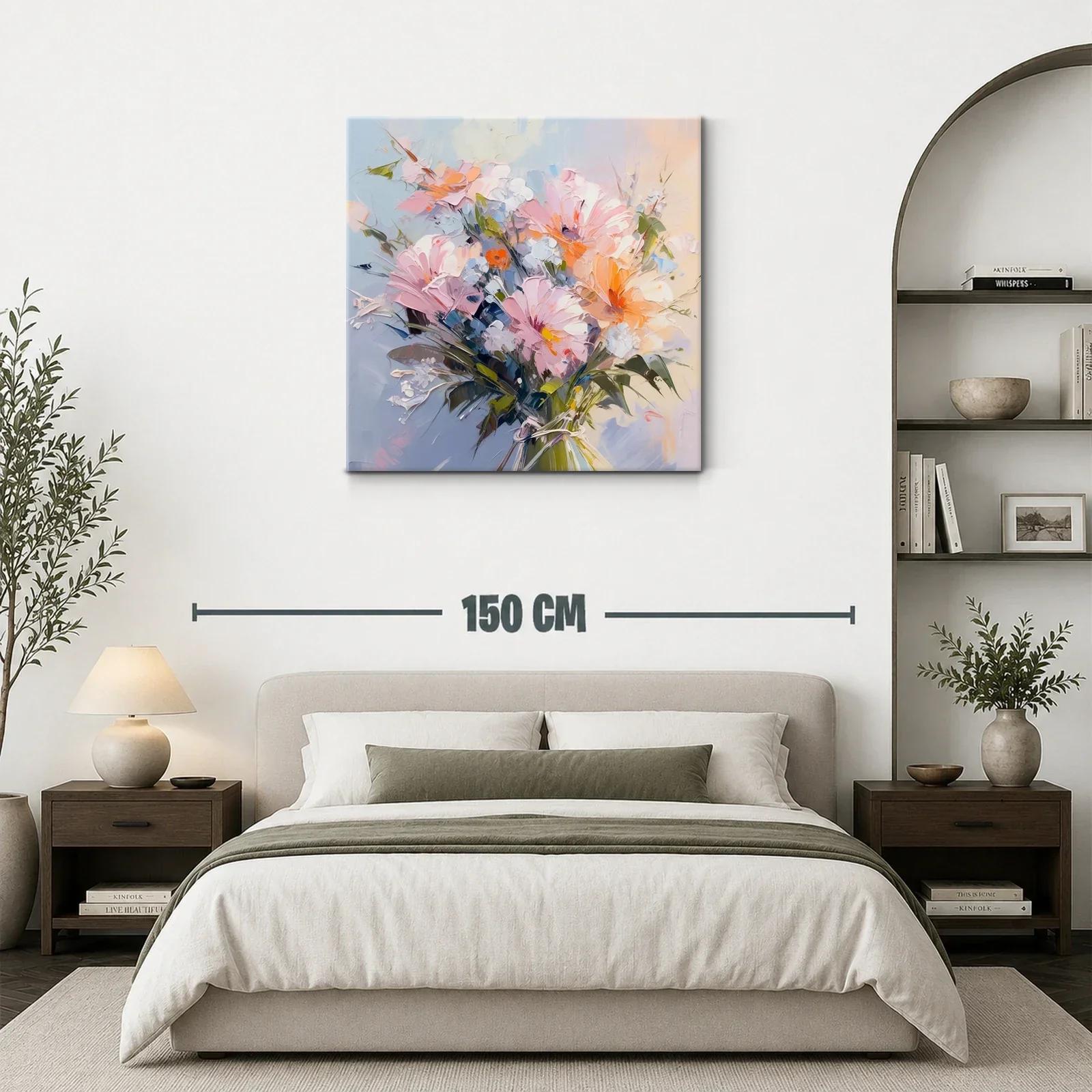 Ramo de flores vibrantes con tonos pastel y cálidos — miniatura 3