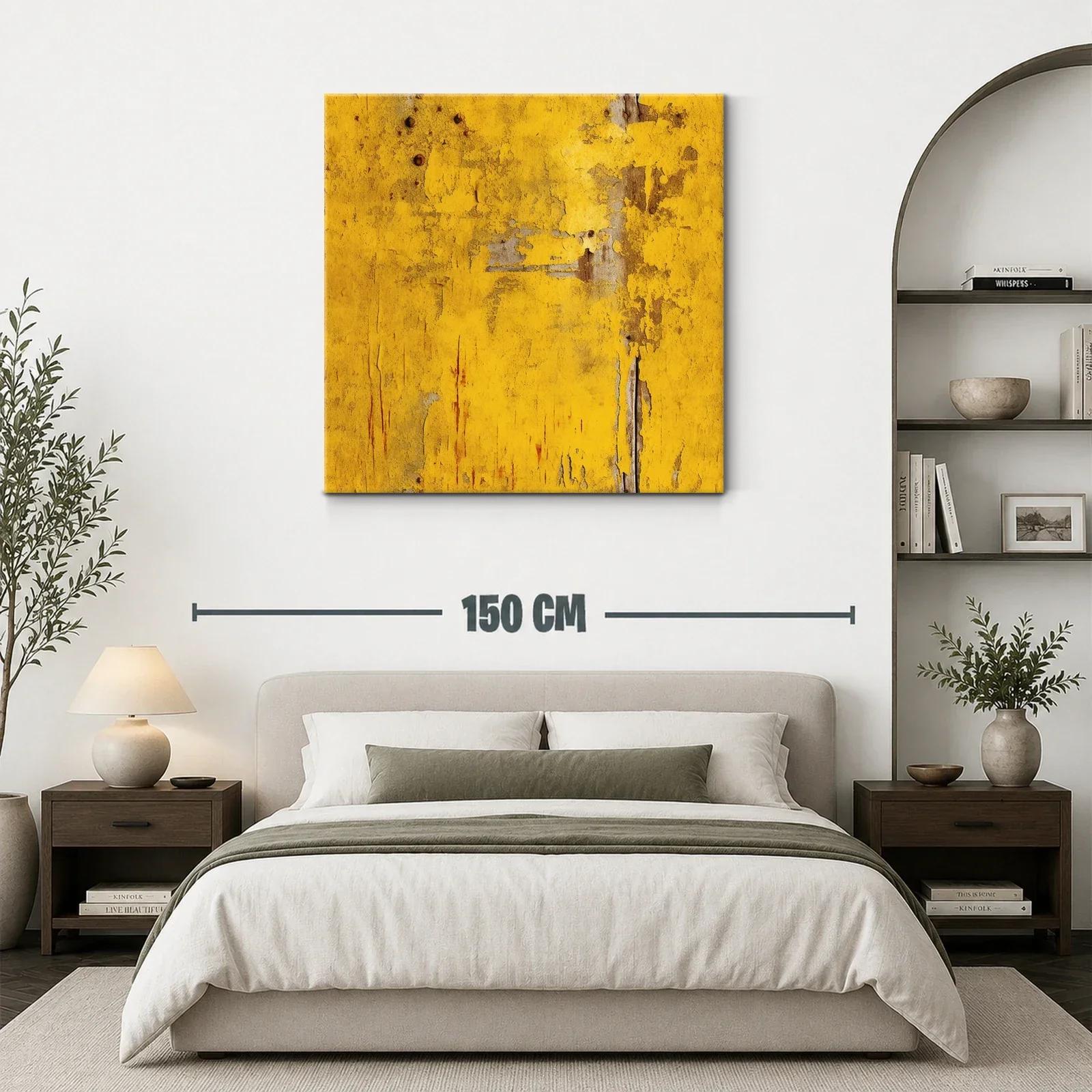 Cuadro abstracto en tonos amarillos y ocres envejecidos — miniatura 3