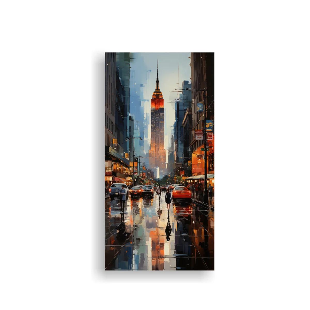 Cuadro Empire State Building bajo la lluvia
