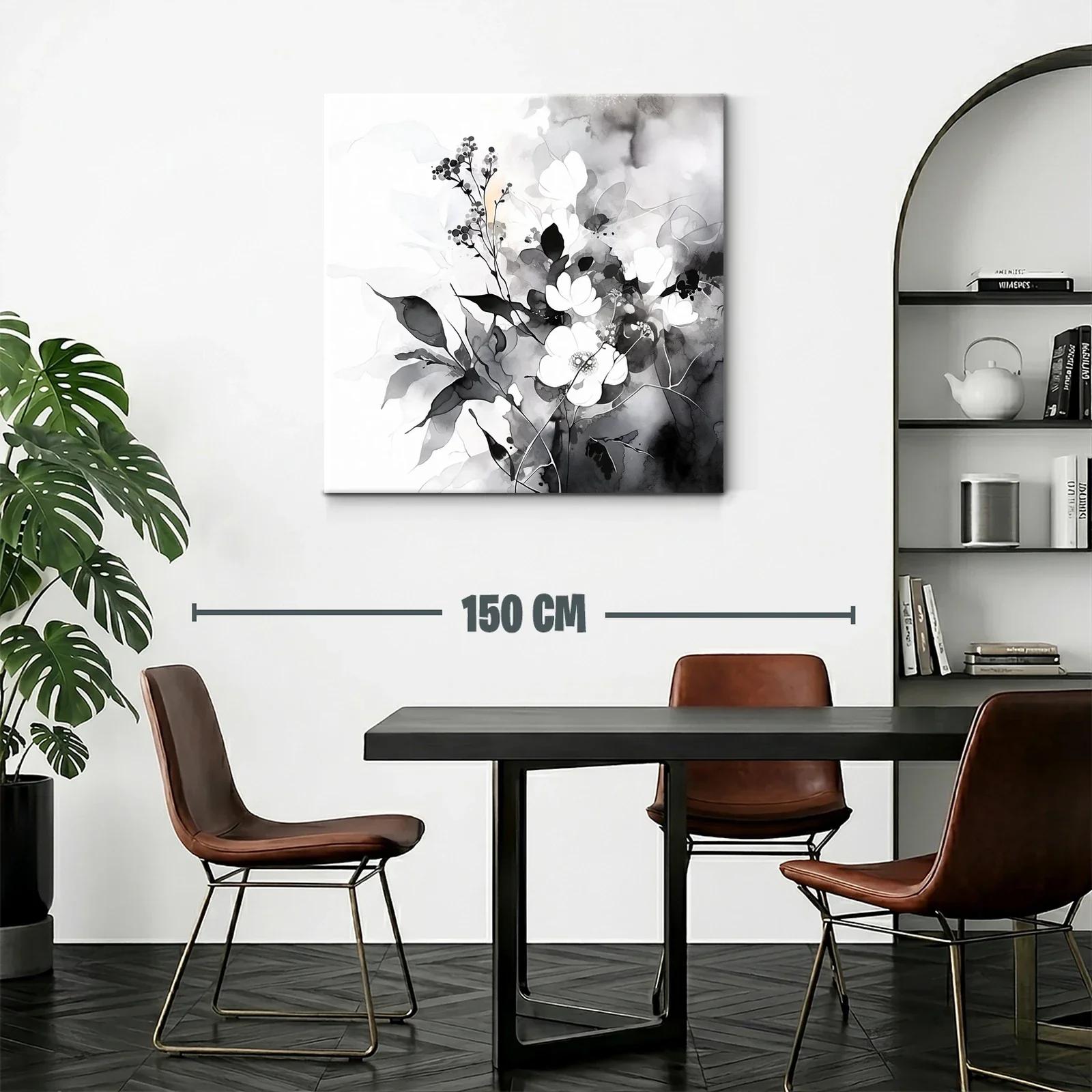Arte floral en tonos suaves en blanco y negro — miniatura 2