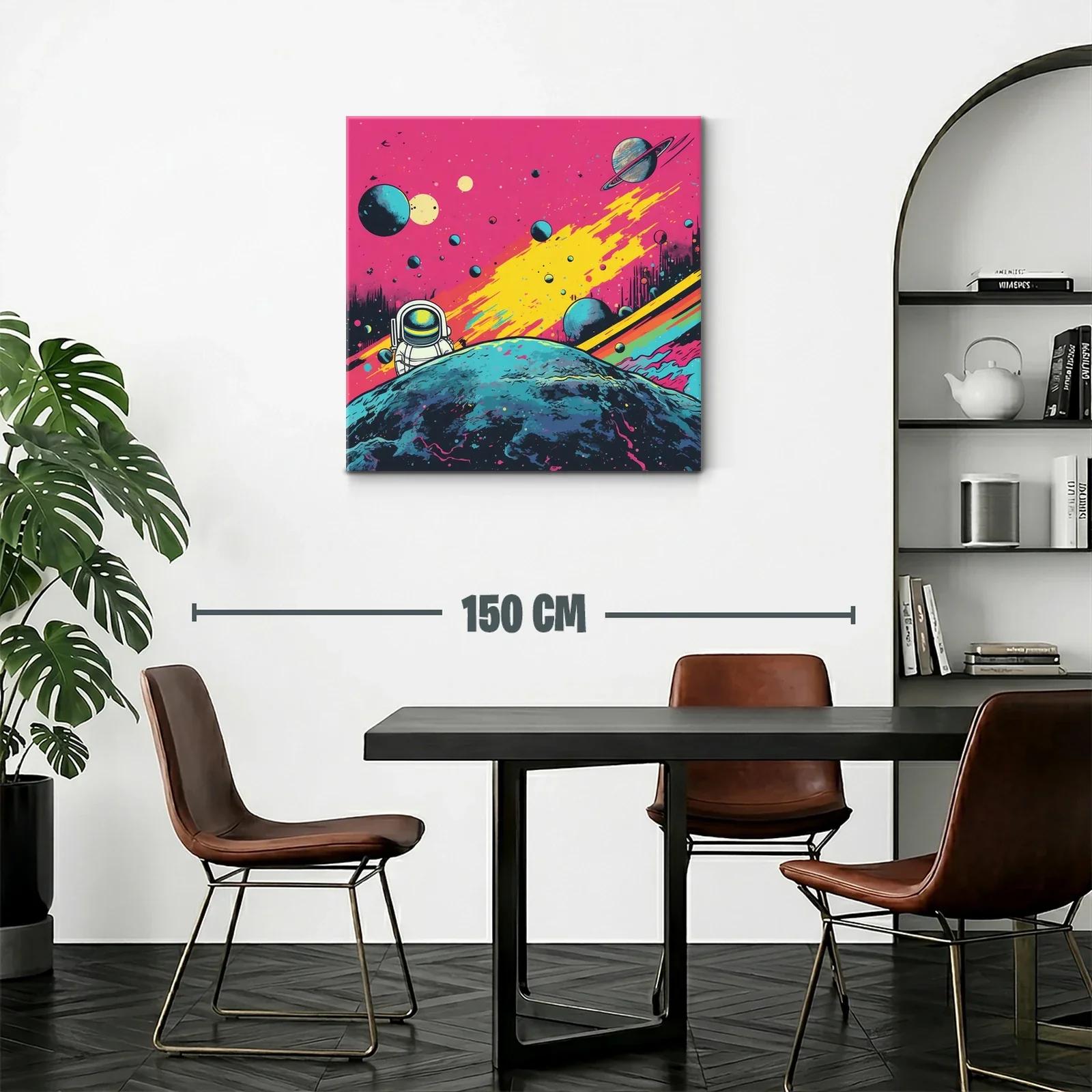 Espacio Cosmos con Astronauta en Fondo Vibrante — miniatura 2