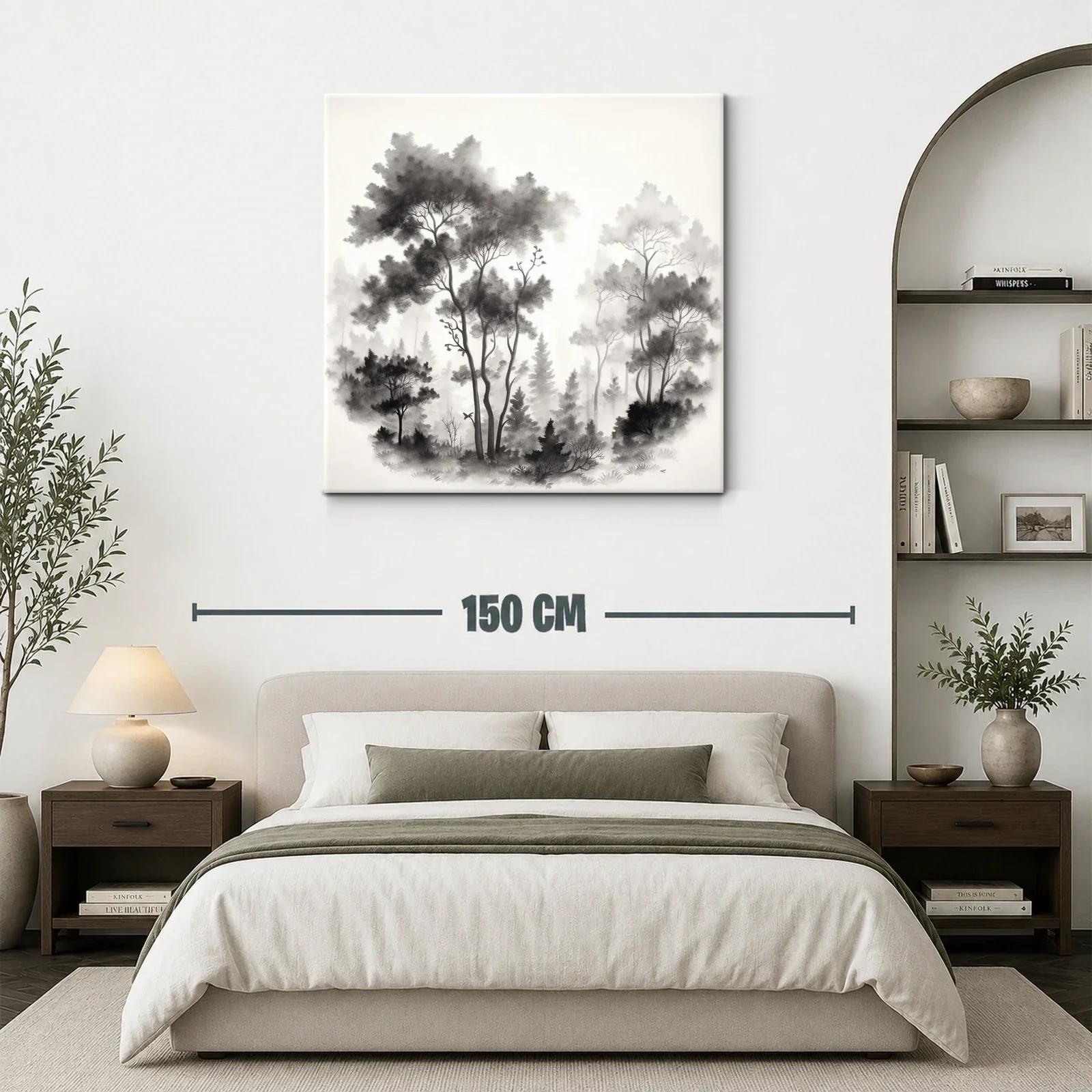 Bosque nebuloso en tonos grises para un ambiente sereno — miniatura 3