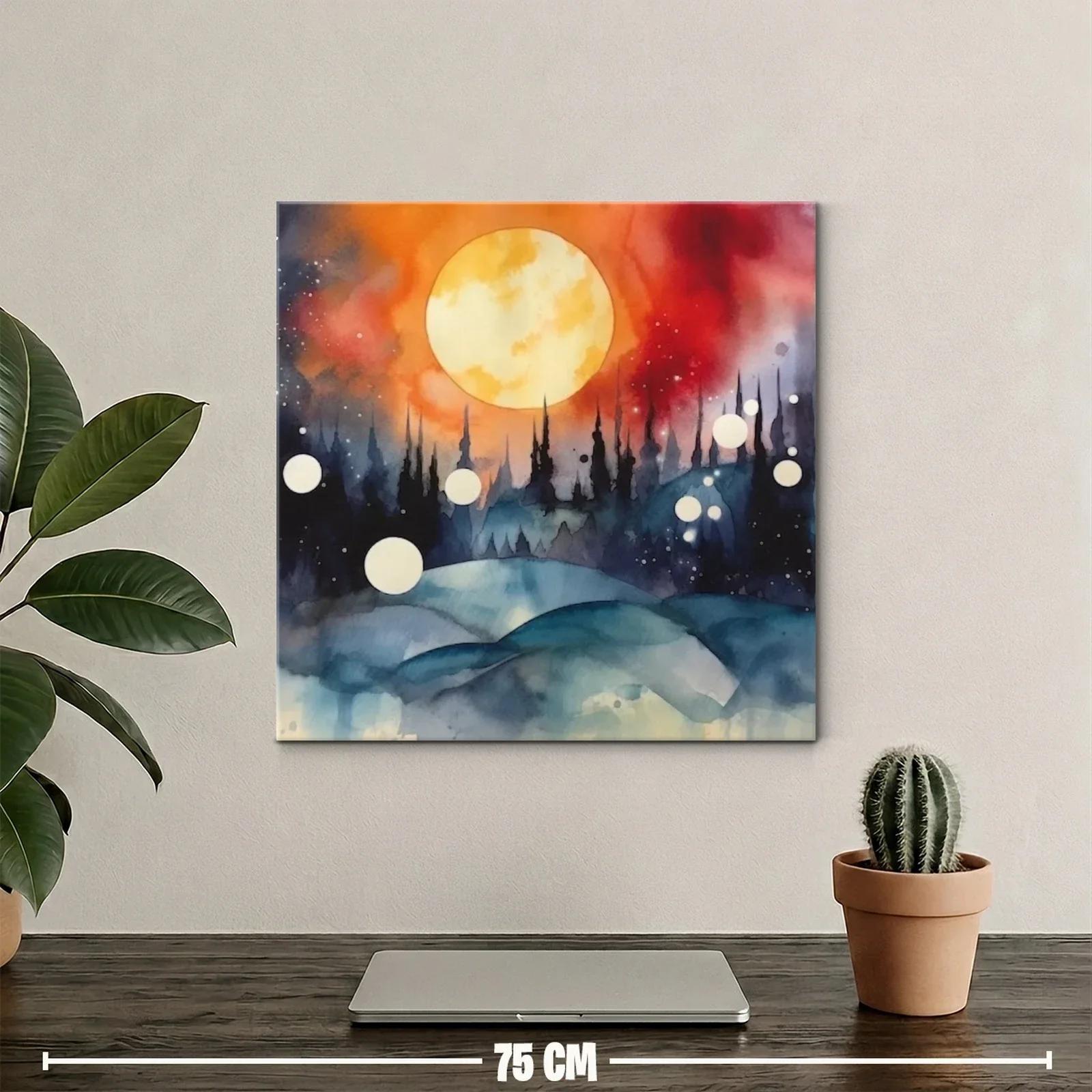 Paisaje onírico con luna llena y cielo intenso — miniatura 2