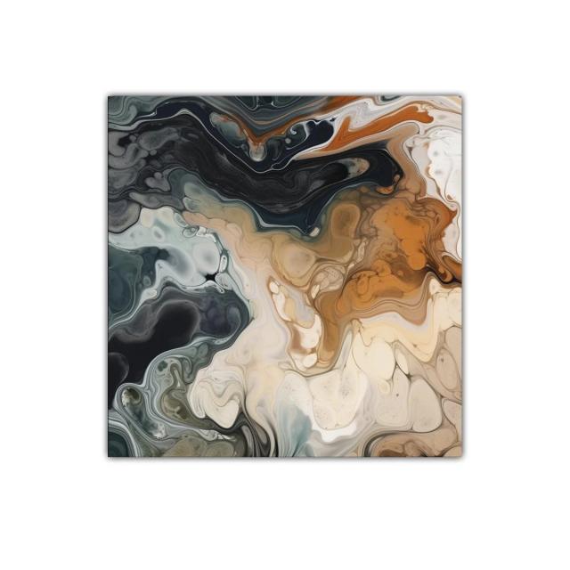 Cuadro decorativo con formas fluidas en tonos tierra y neutros