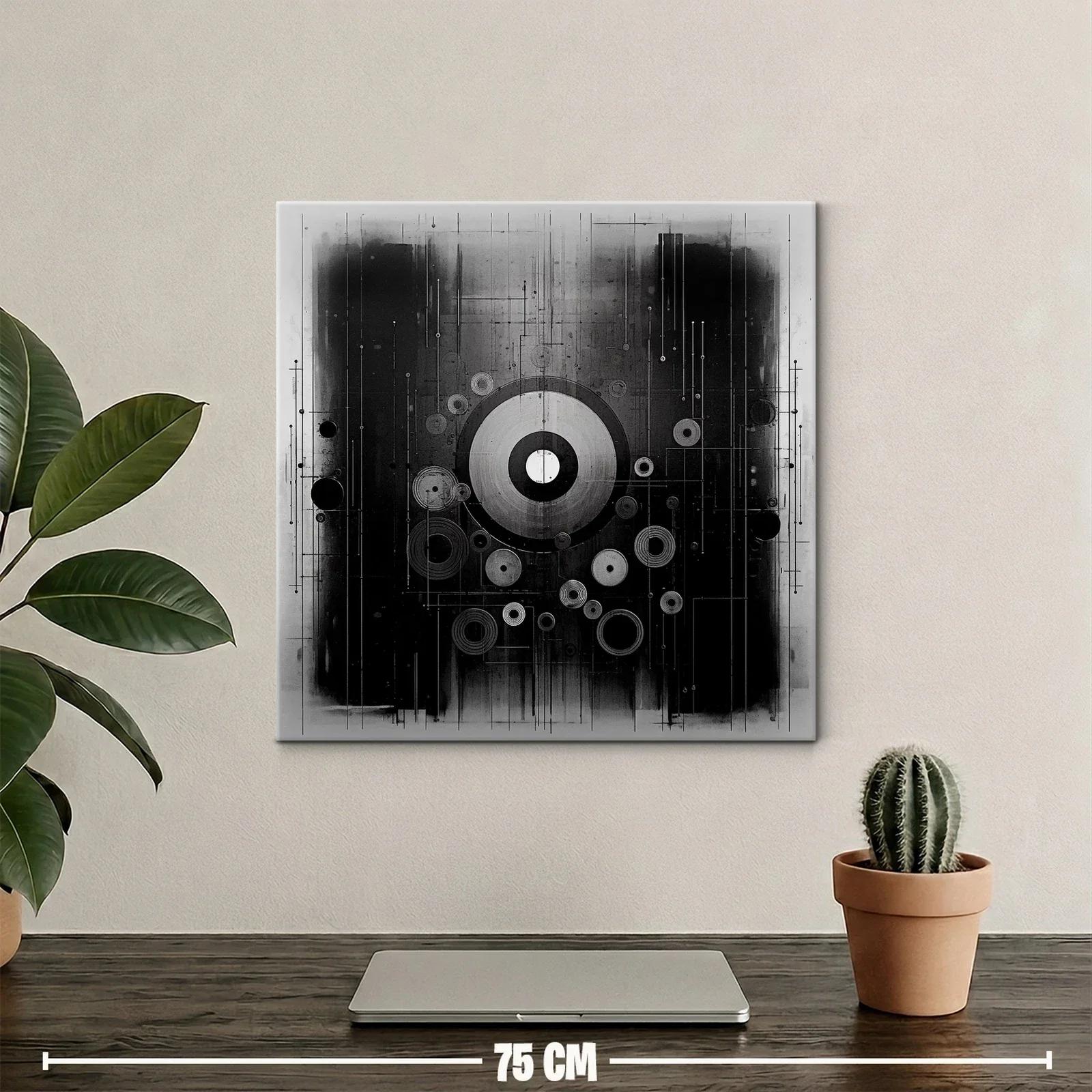 Composición abstracta con círculos y líneas en blanco y negro — miniatura 2