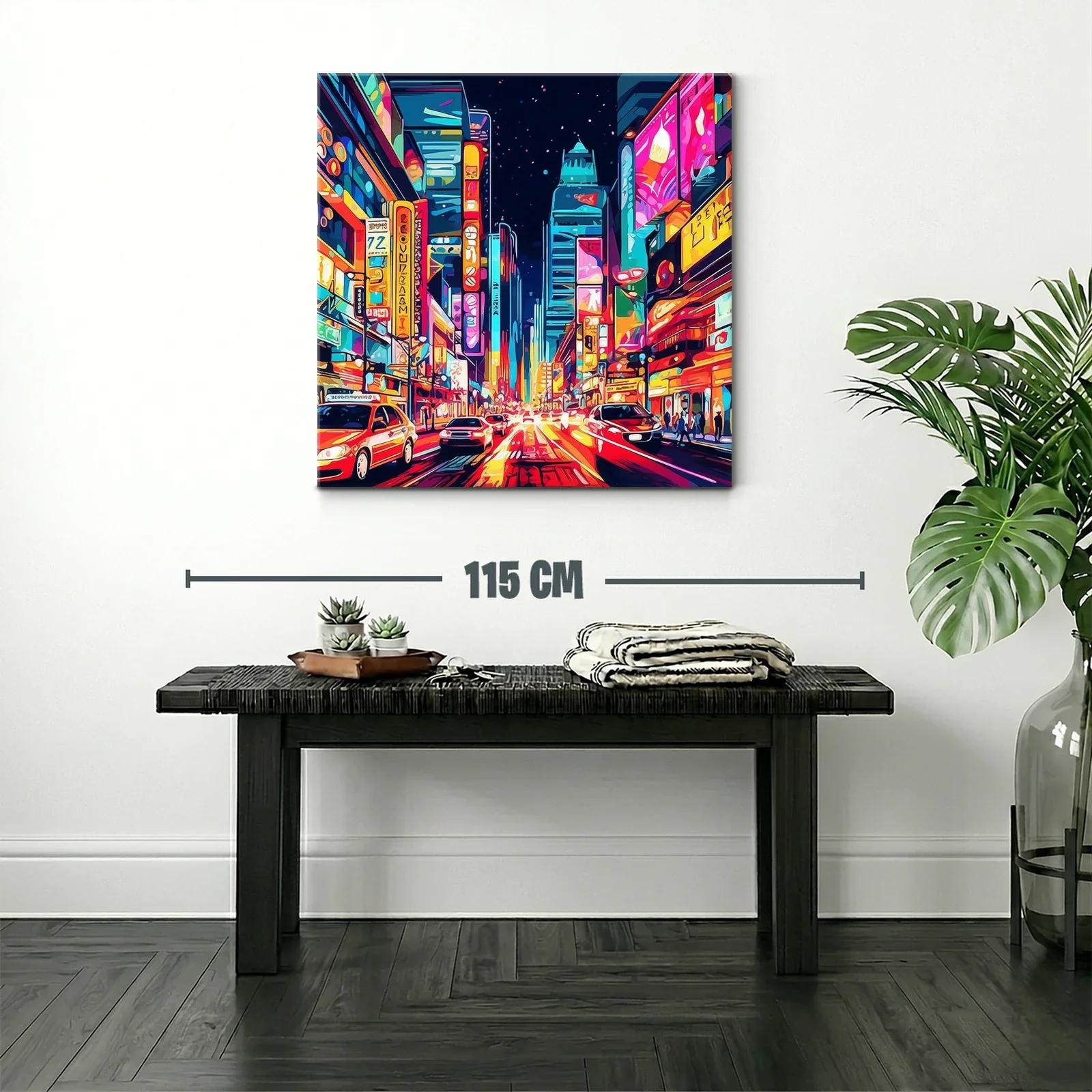 Luces vibrantes de ciudad nocturna en arte moderno — miniatura 2