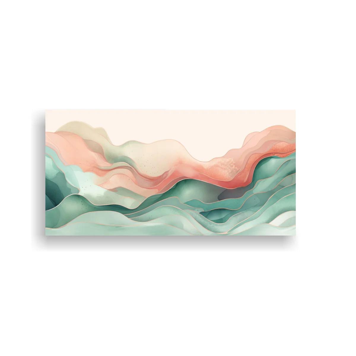 Cuadro capas onduladas abstractas con degradados sutiles
