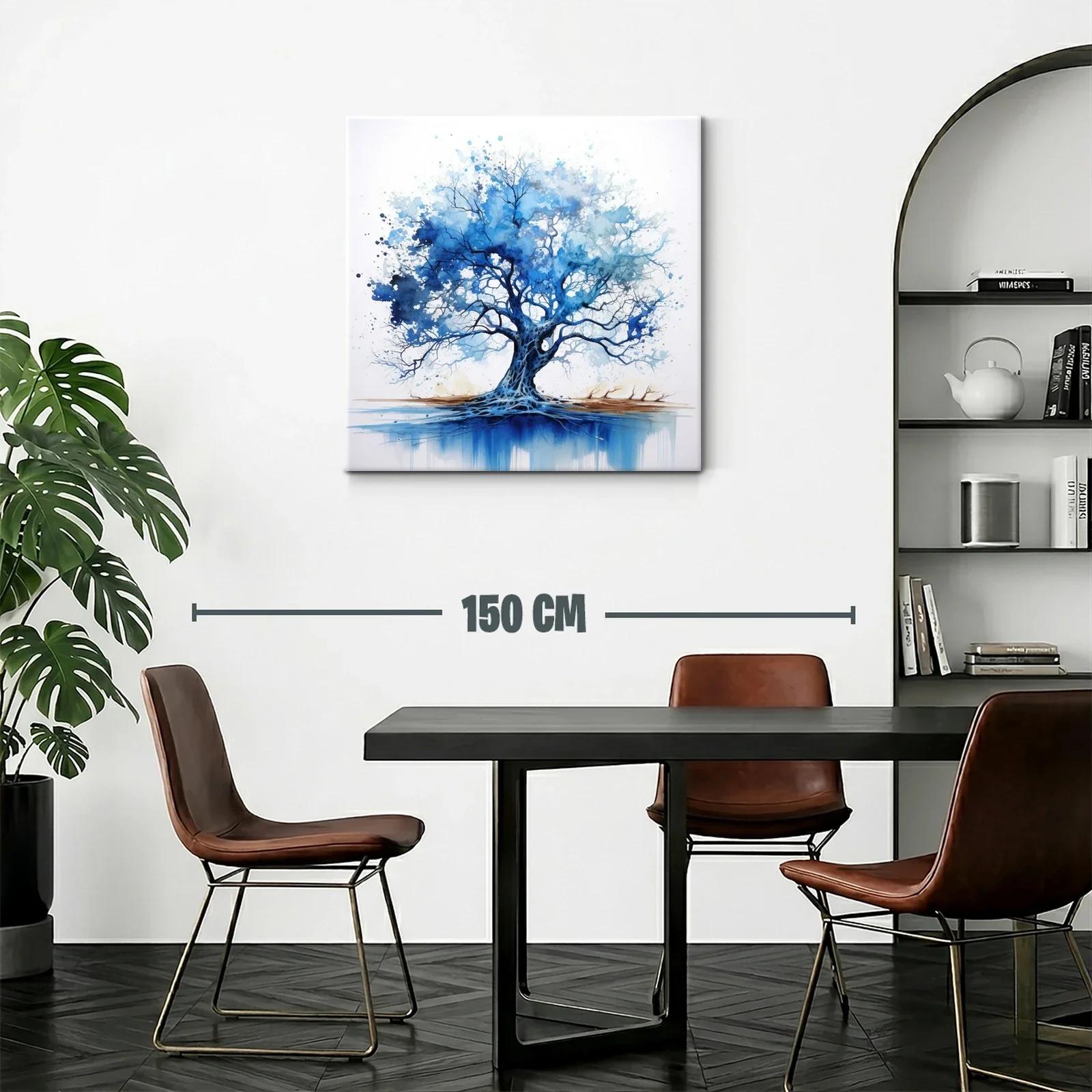 Árbol azul vibrante con raíces profundas y ramas extendidas — miniatura 2