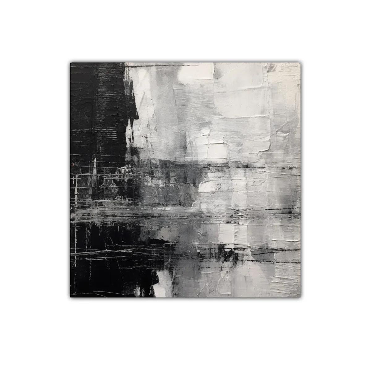 Cuadro abstracto en escala de grises para decoración moderna — imagen principal