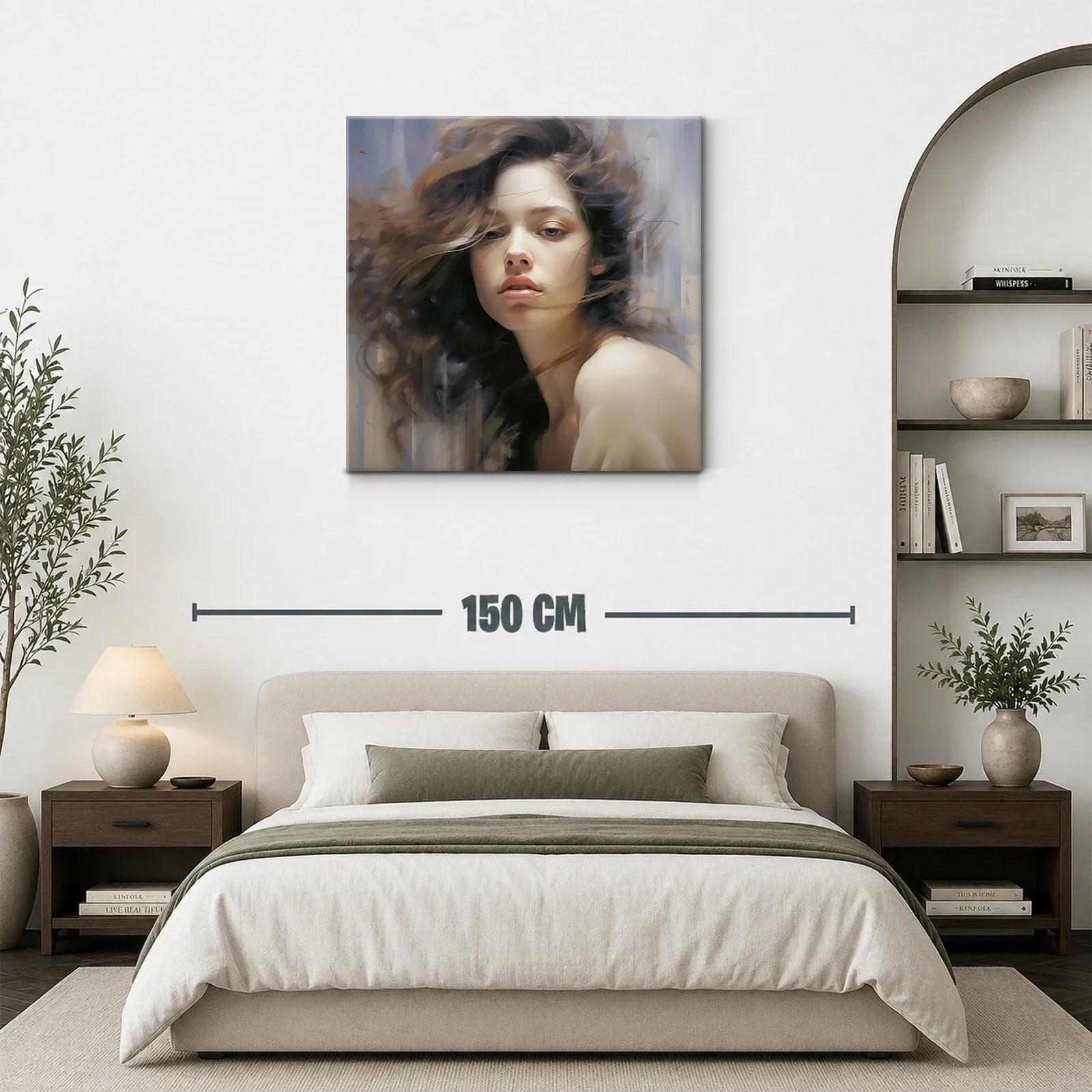 Retrato femenino expresivo con mirada intensa y melena al viento — miniatura 3