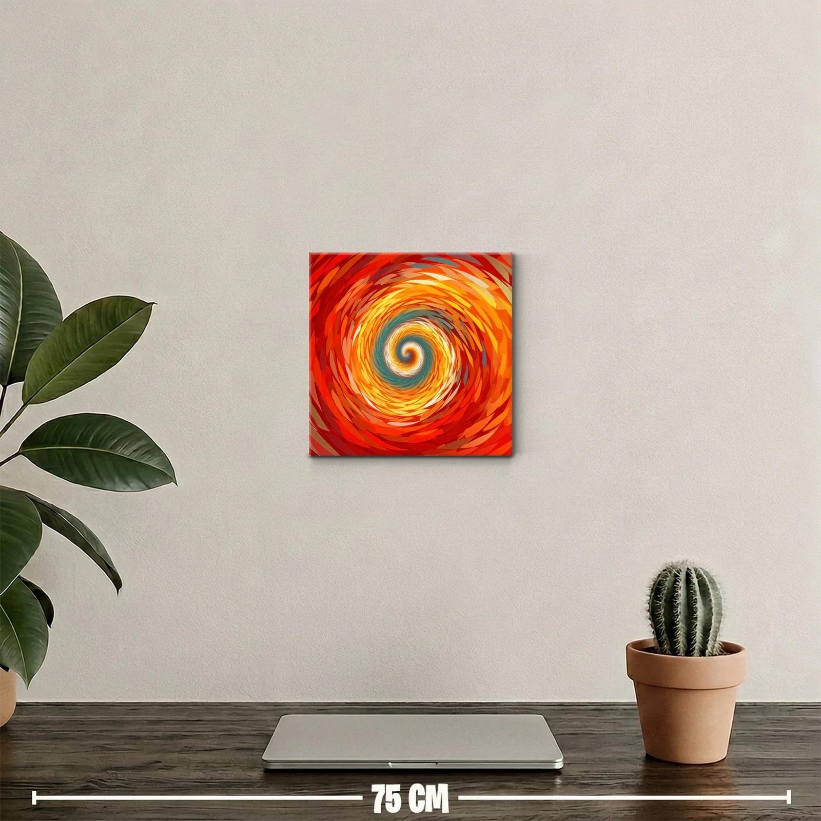 Cuadro abstracto espiral en tonos cálidos y contrastes suaves — miniatura 2