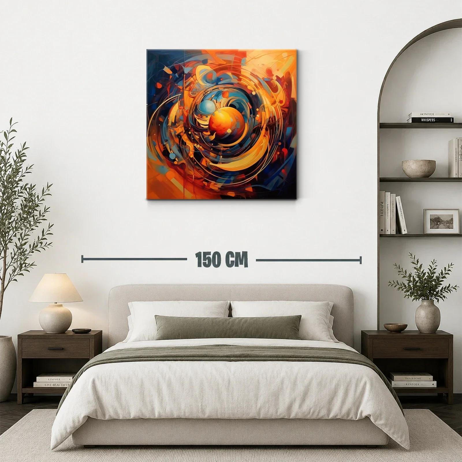 Cuadro abstracto con energía y movimiento en tonos cálidos — miniatura 3