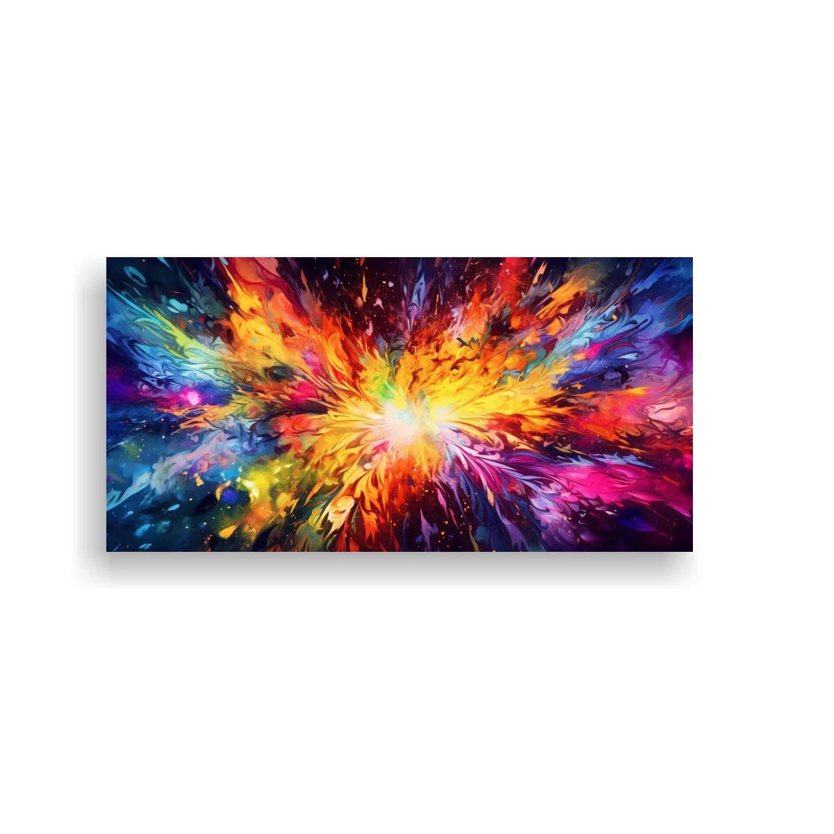 Cuadro explosión de color con estallido luminoso