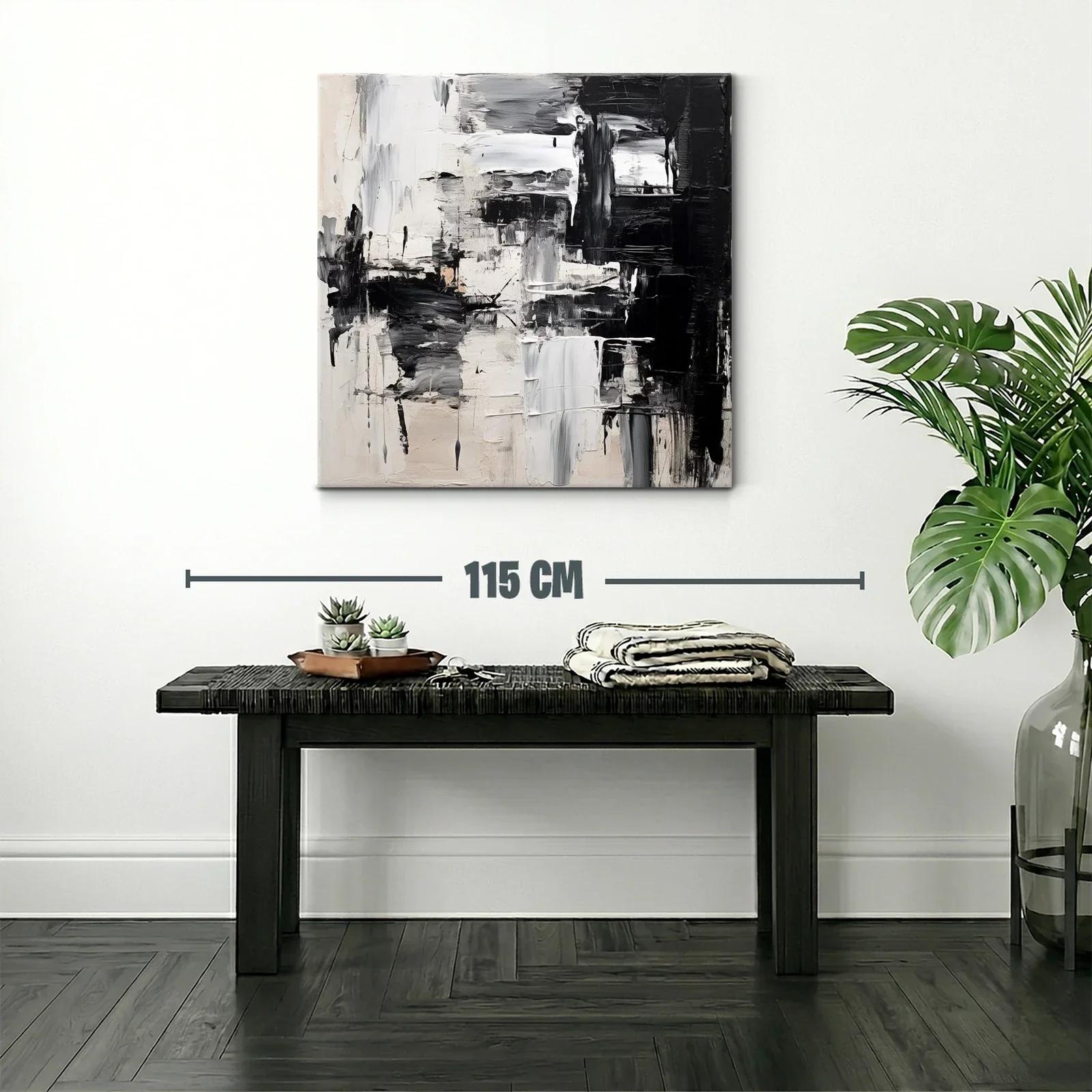 Composición abstracta en negro blanco y tonos neutros — miniatura 2