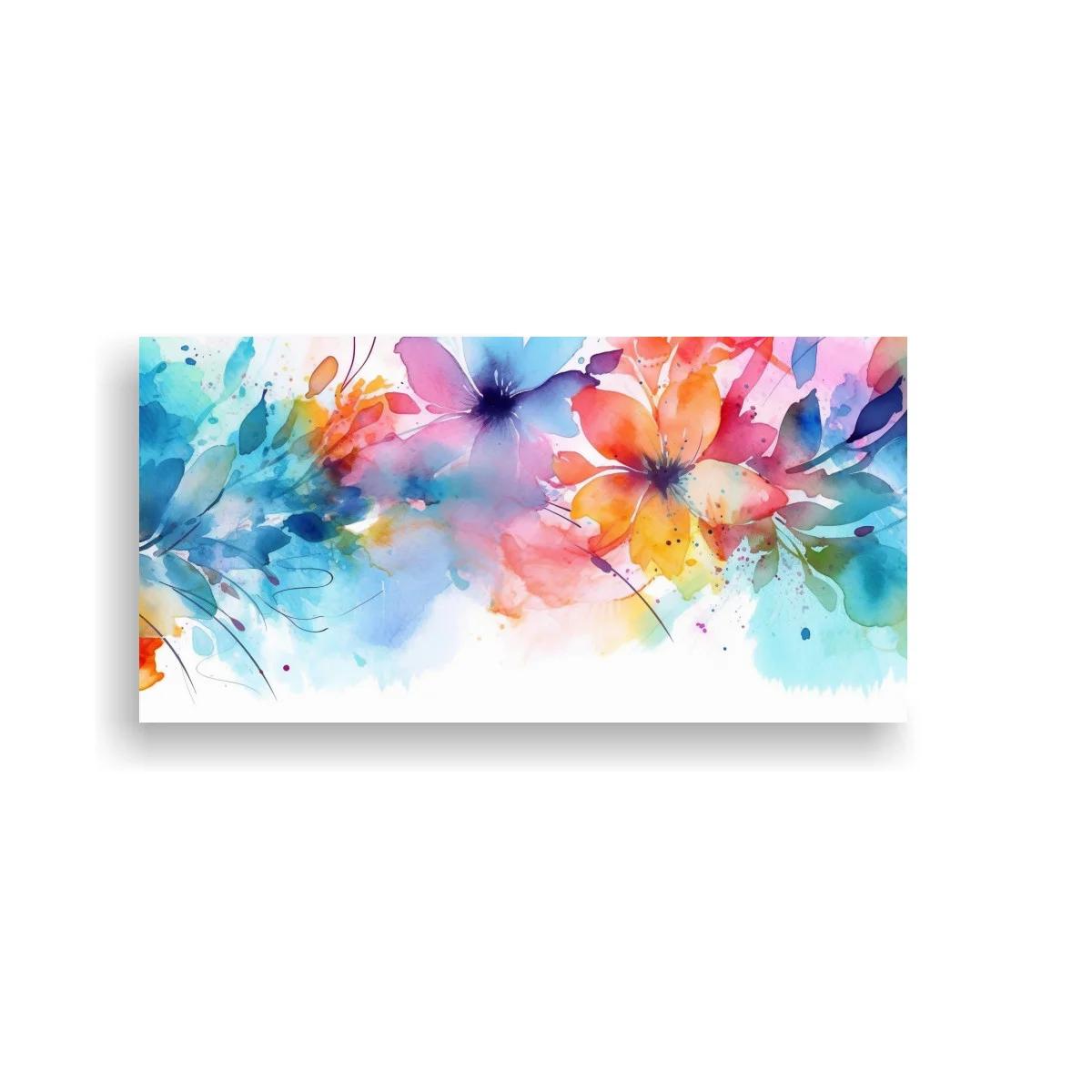 Cuadro de flores de acuarela con ramitas curvadas — imagen principal