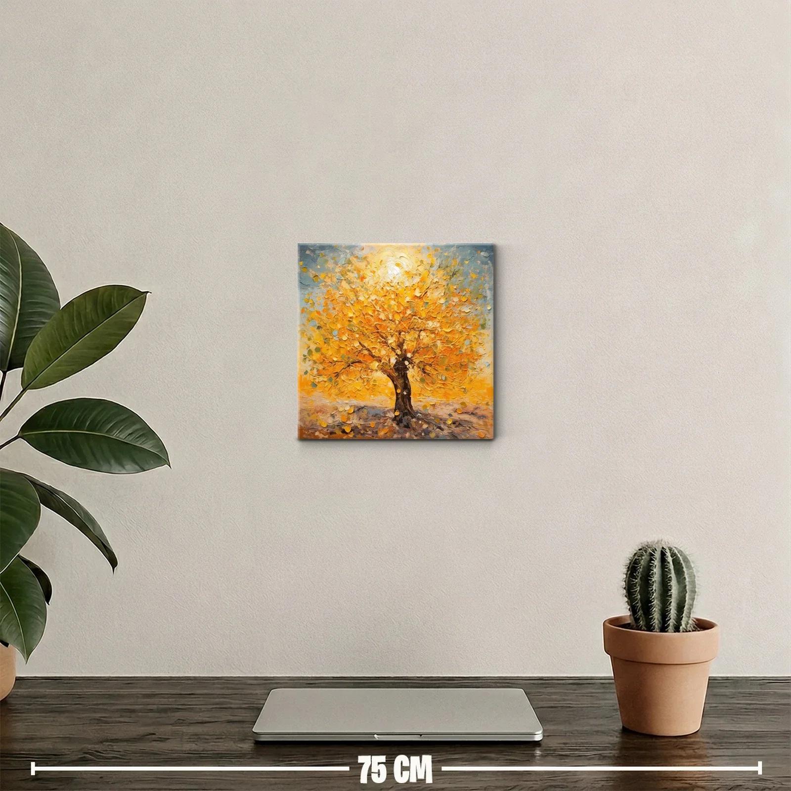 Árbol dorado con follaje vibrante y cielo azul — miniatura 2