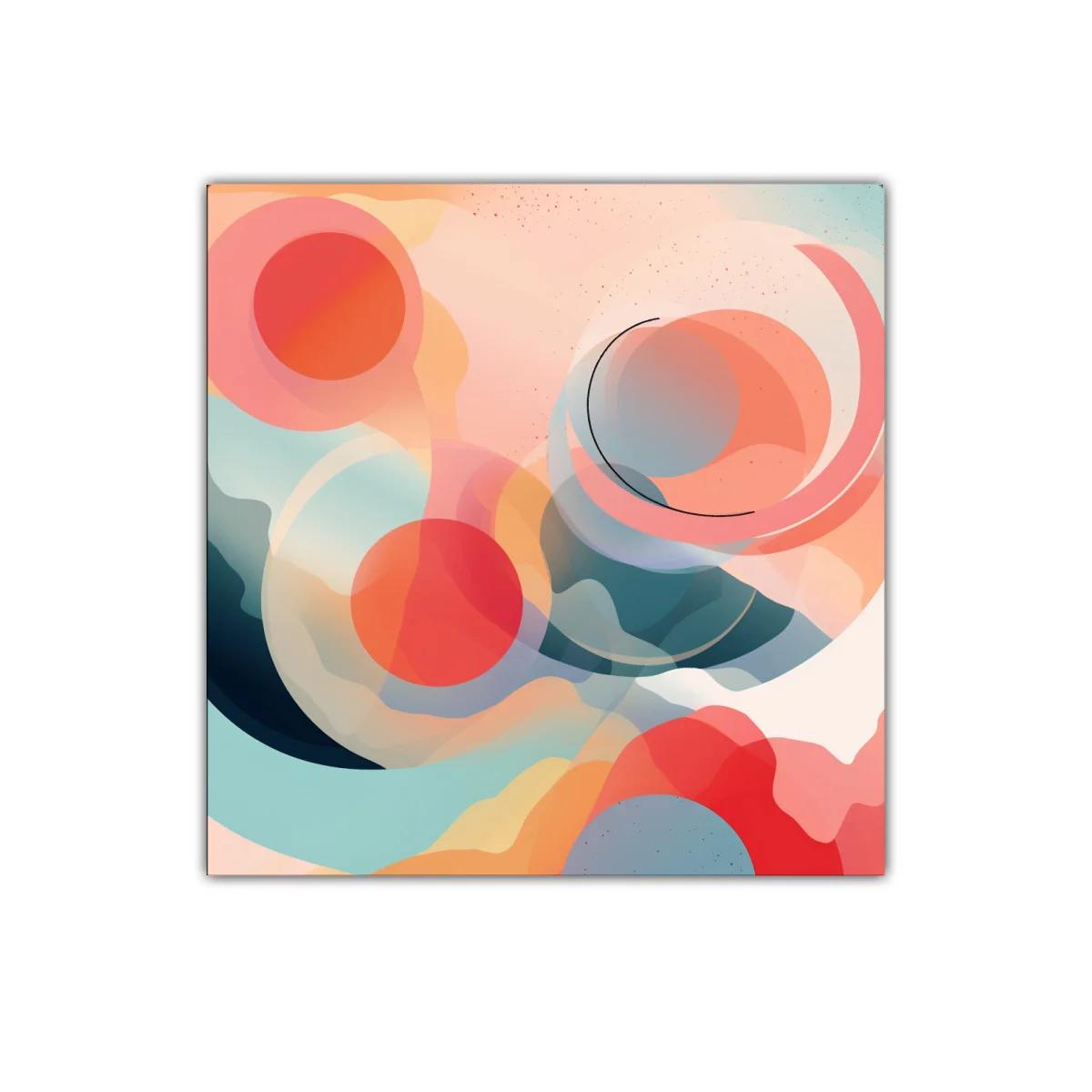 Composición abstracta con círculos y transparencias cálidas