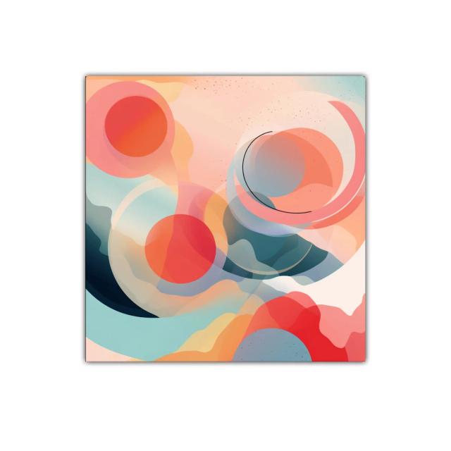 Composición abstracta con círculos y transparencias cálidas