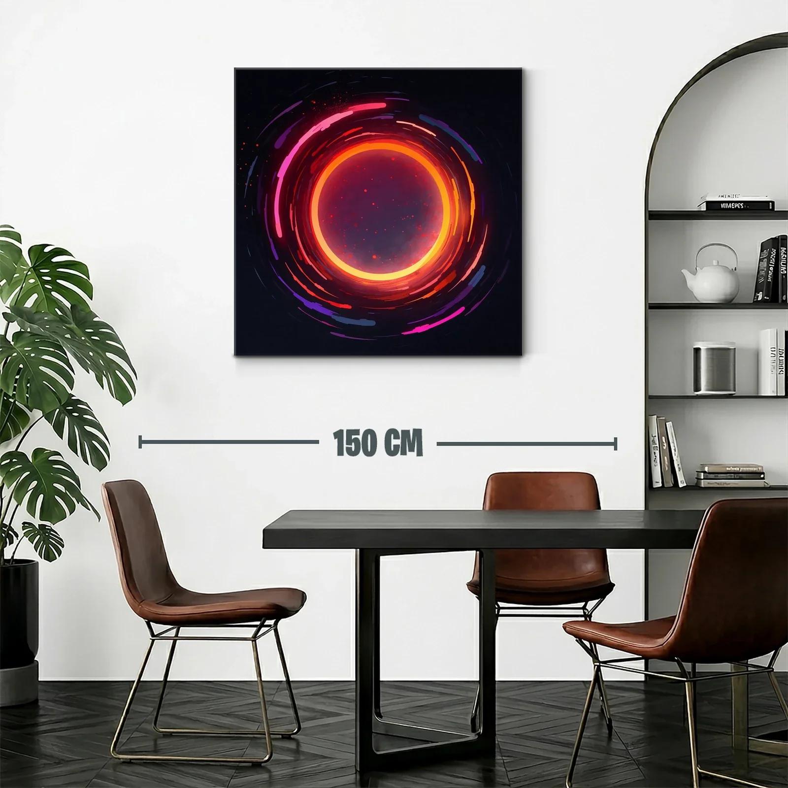Cuadro abstracto con espiral cromática vibrante y energética — miniatura 2