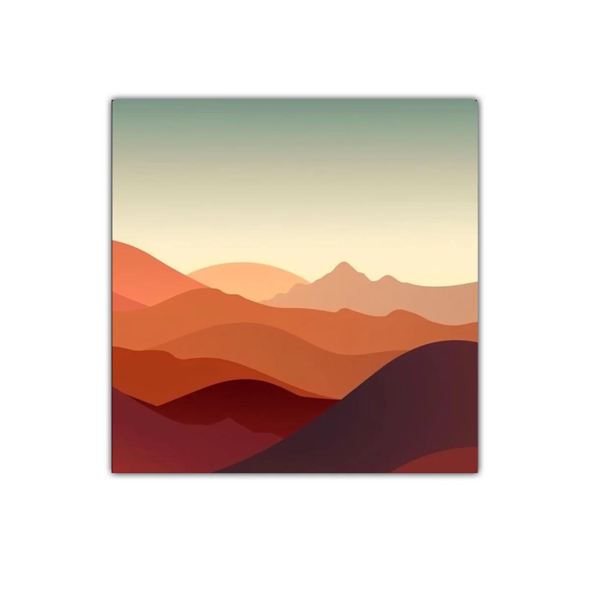 Paisaje abstracto de montañas en tonos cálidos — miniatura 1