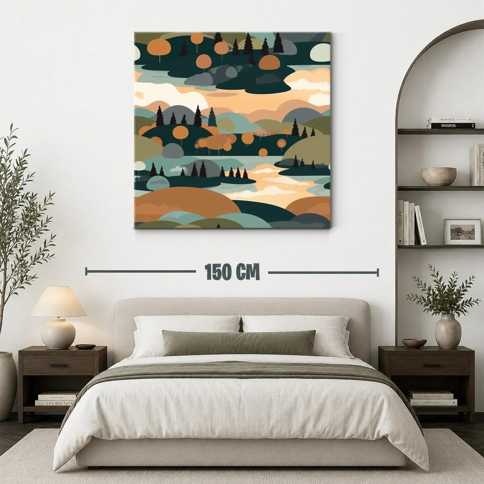 Paisaje abstracto con tonos cálidos y contrastes suaves — miniatura 3