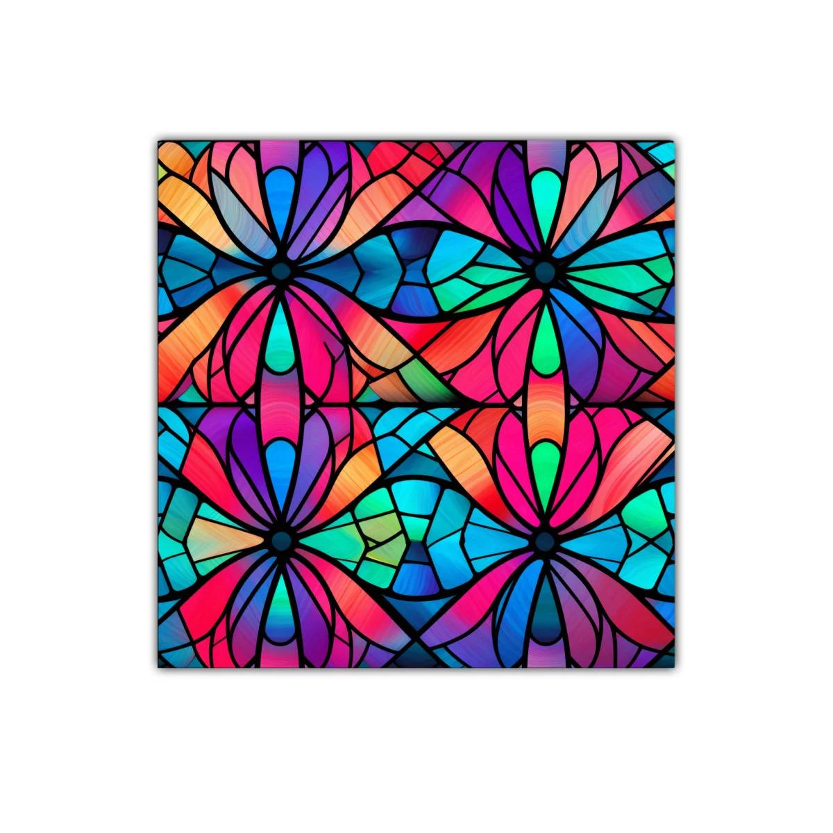 Cuadro decorativo con diseño colorido estilo vitral moderno — imagen principal