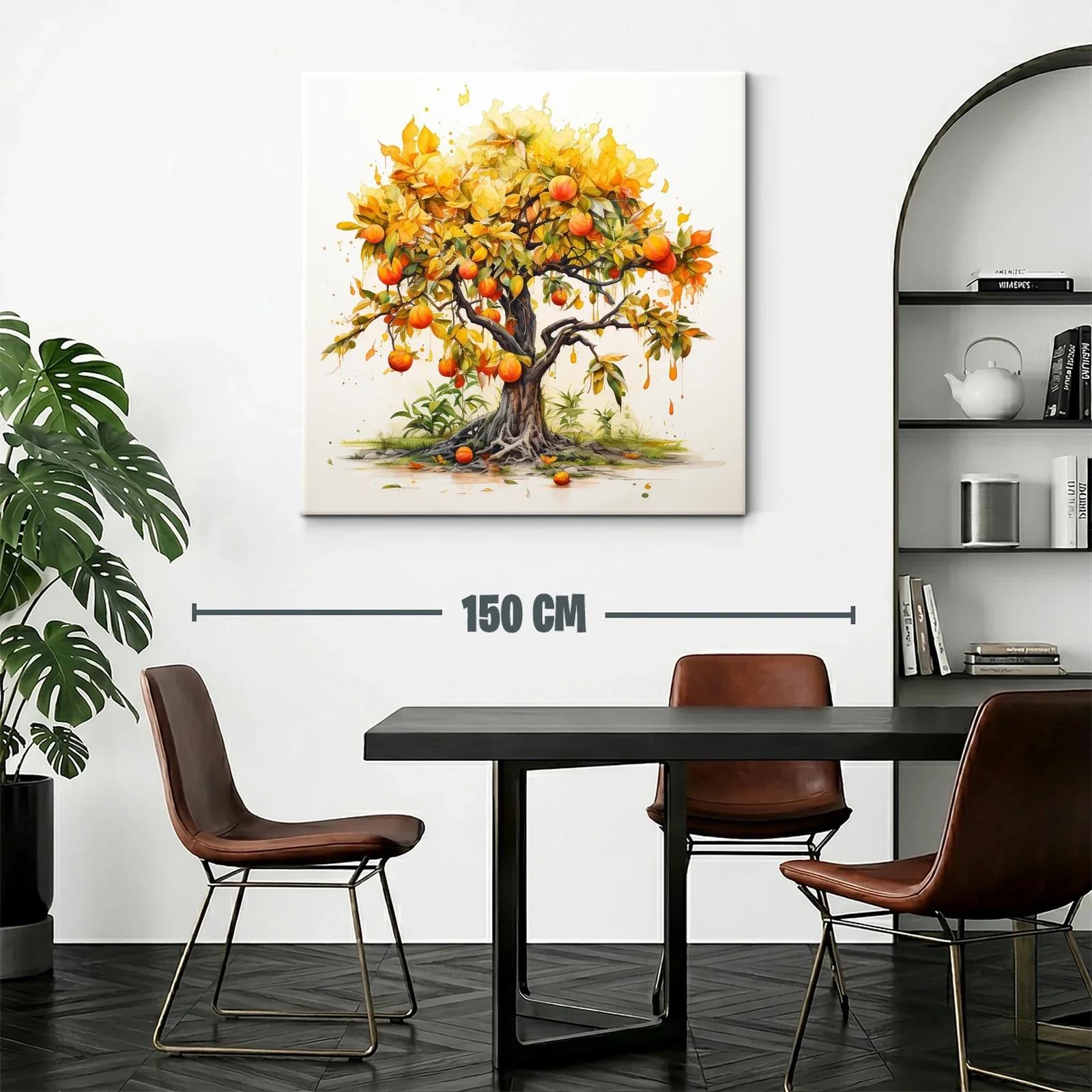 Árbol frutal vibrante con tonos cálidos y detalle artístico — miniatura 2