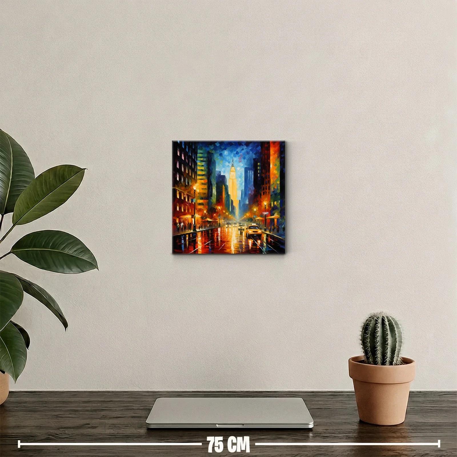 Ciudad nocturna vibrante con luces y reflejos urbanos — miniatura 2