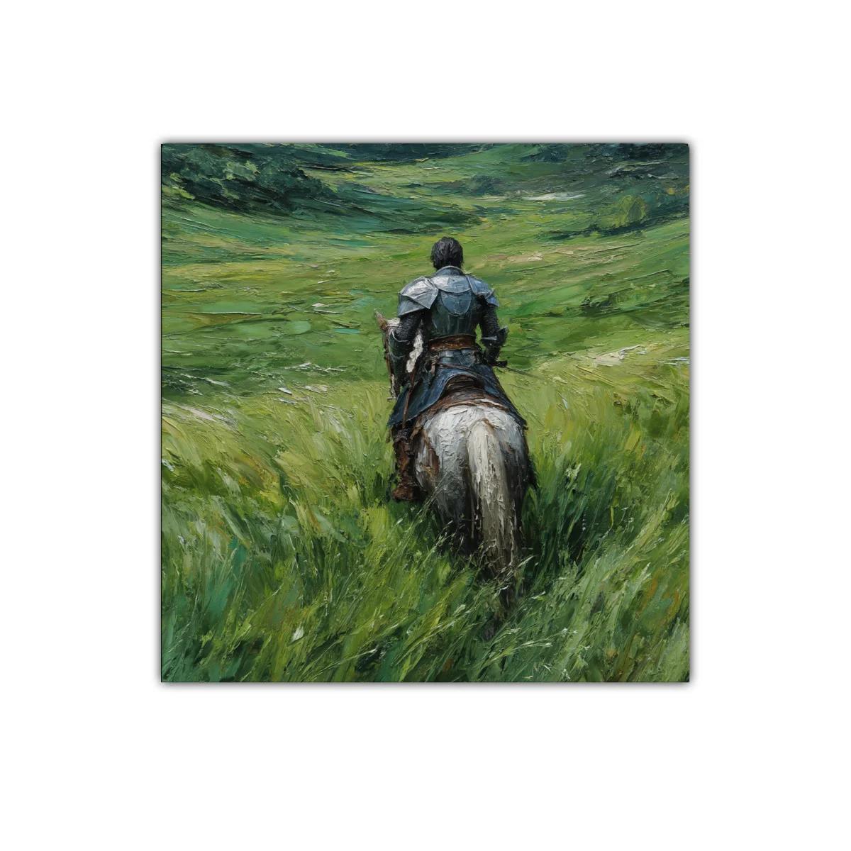 Caballero en campo verde entre sombras y luz — miniatura 1