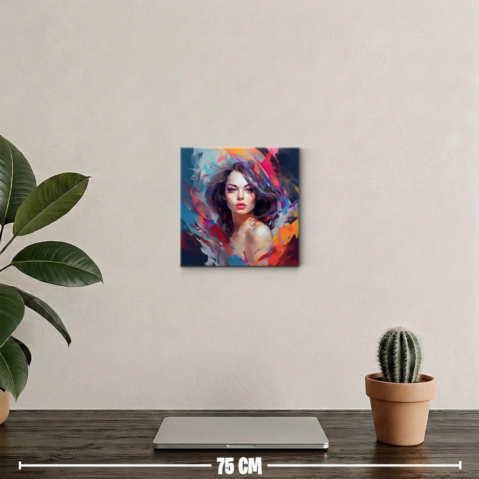 Retrato femenino con vibrantes pinceladas de color — miniatura 2