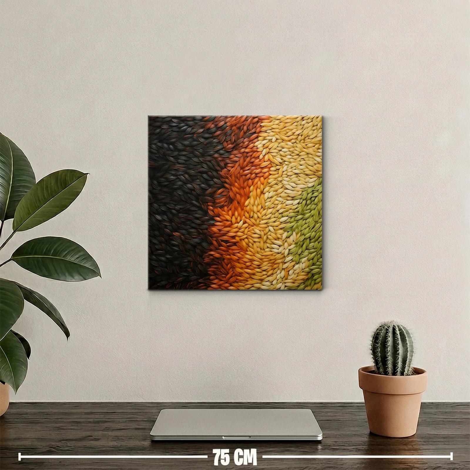 Cuadro abstracto con texturas orgánicas en tonos cálidos — miniatura 2