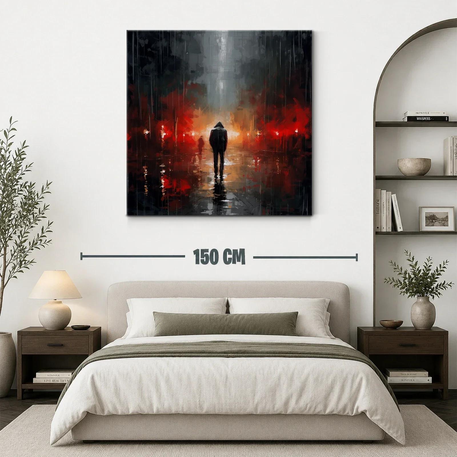 Figura solitaria en paisaje urbano nocturno lleno de luces — miniatura 3