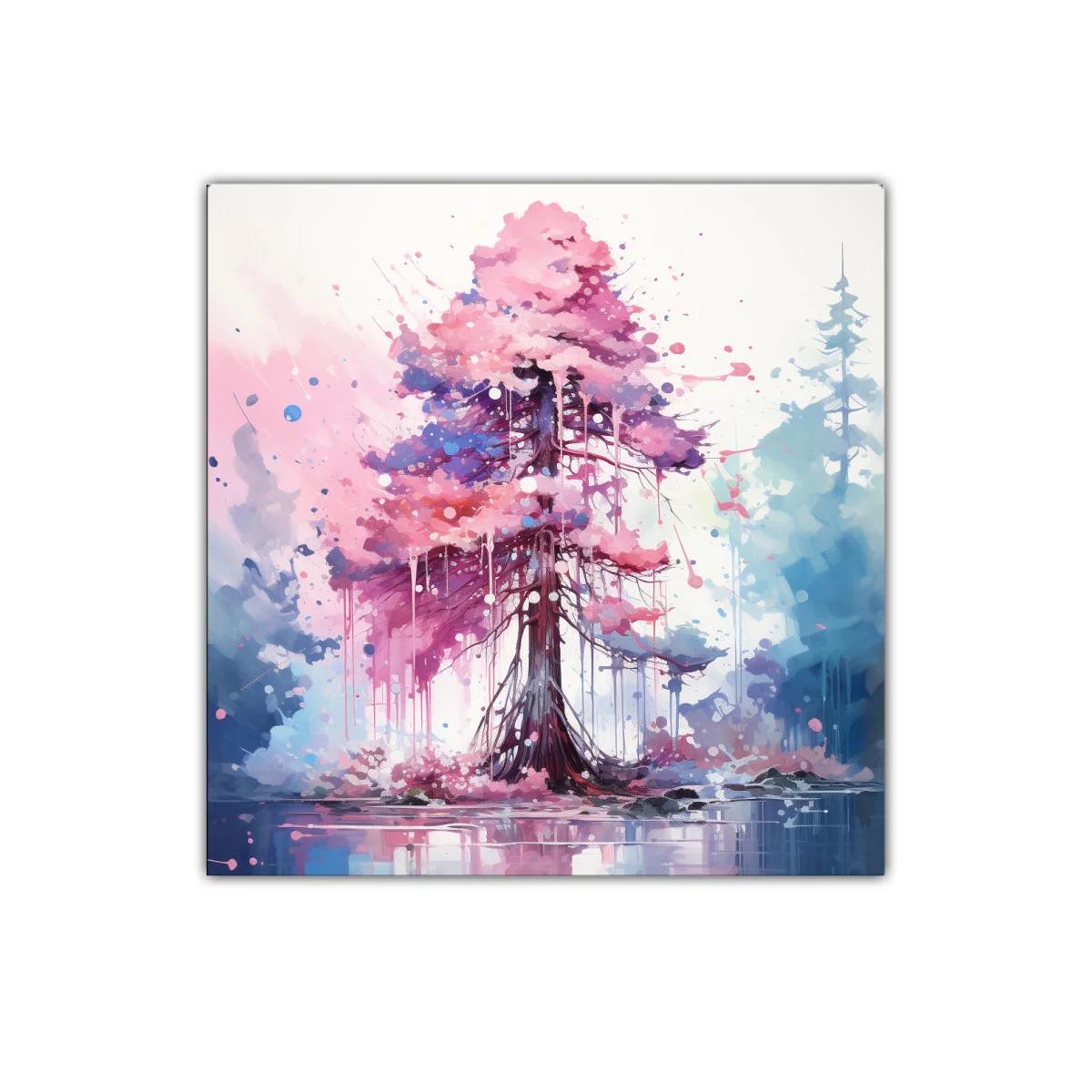 Árbol mágico con tonos rosas y azules vibrantes — imagen principal