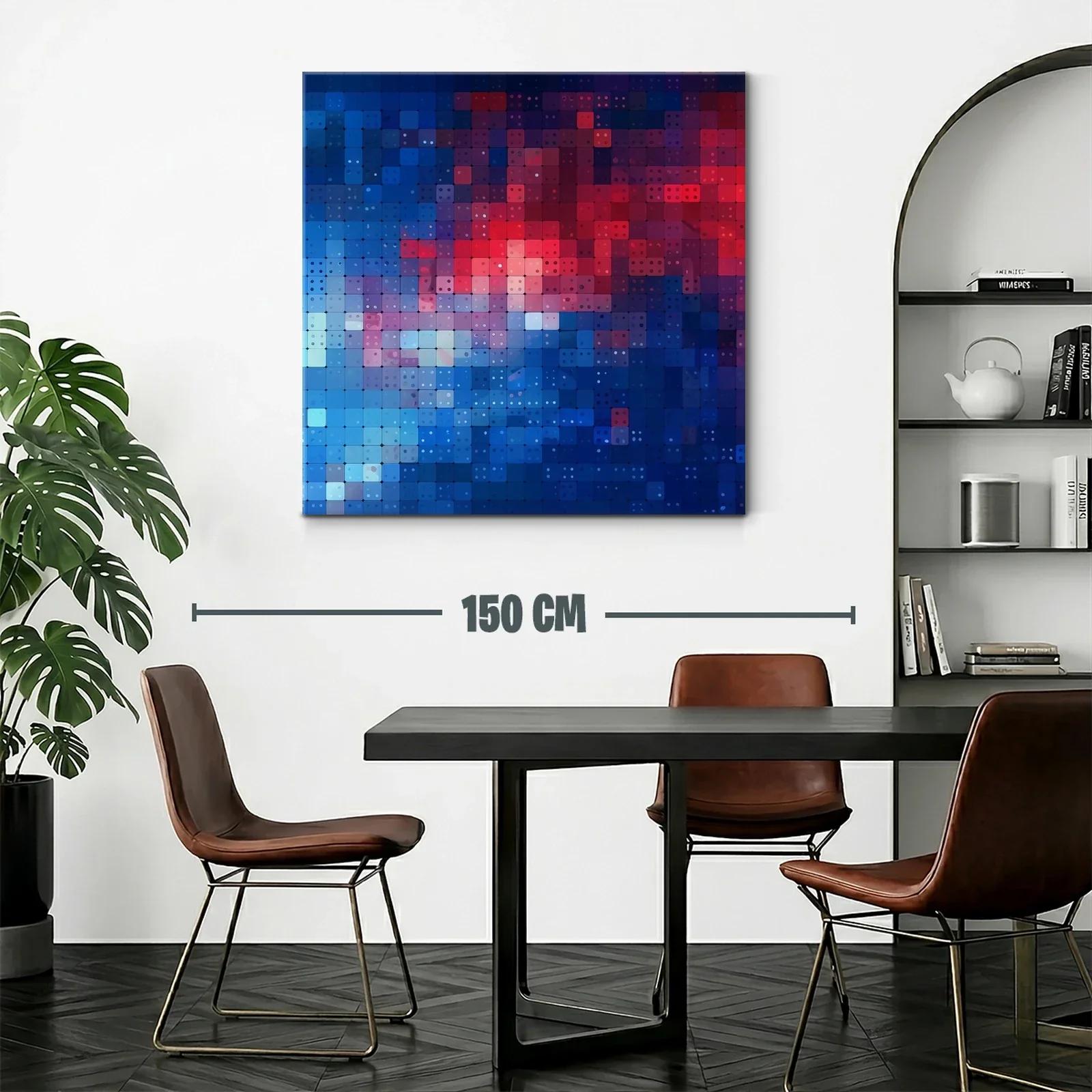 Composición abstracta en tonos azules y rojos vibrantes — miniatura 2