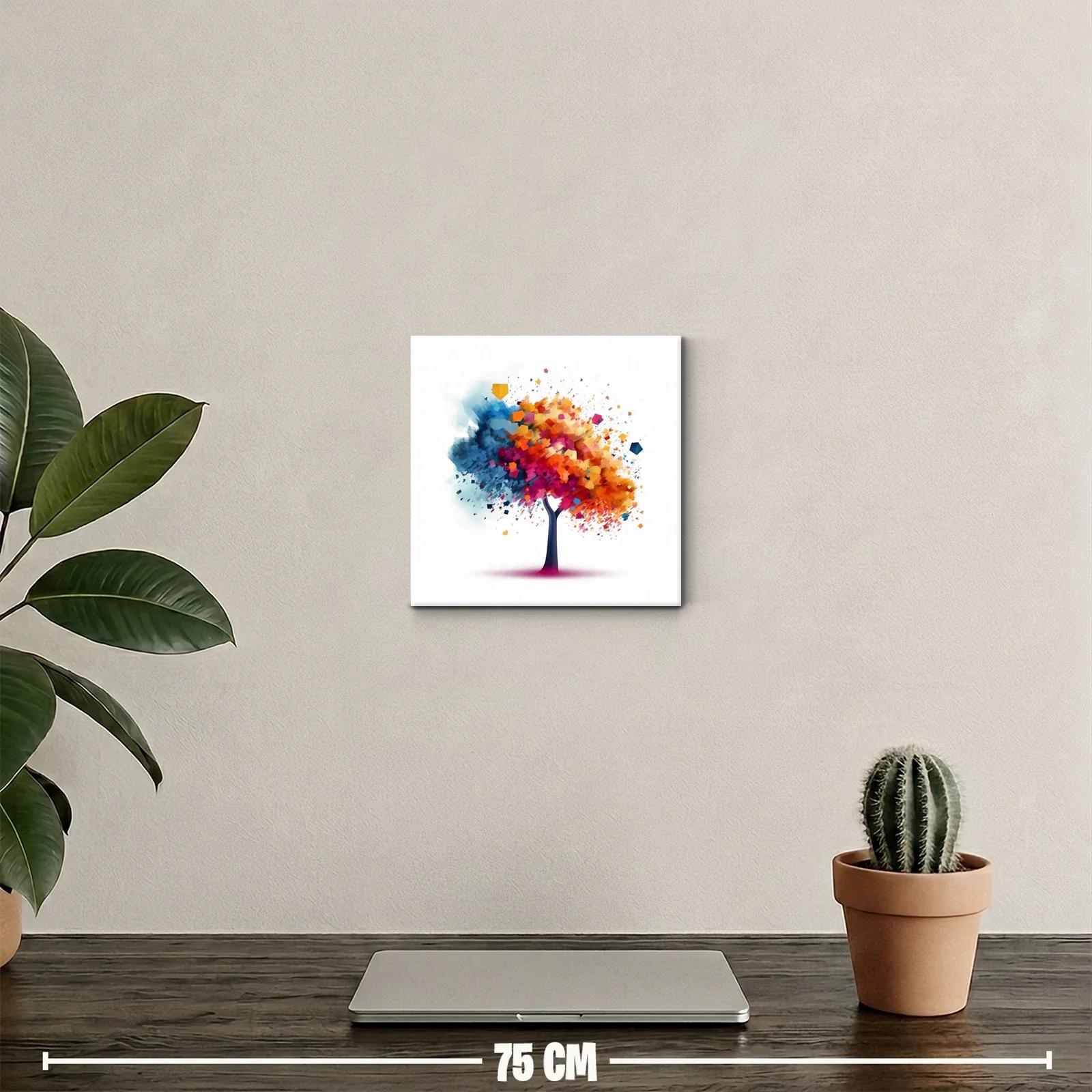 Árbol colorido con explosión abstracta de formas geométricas — miniatura 2