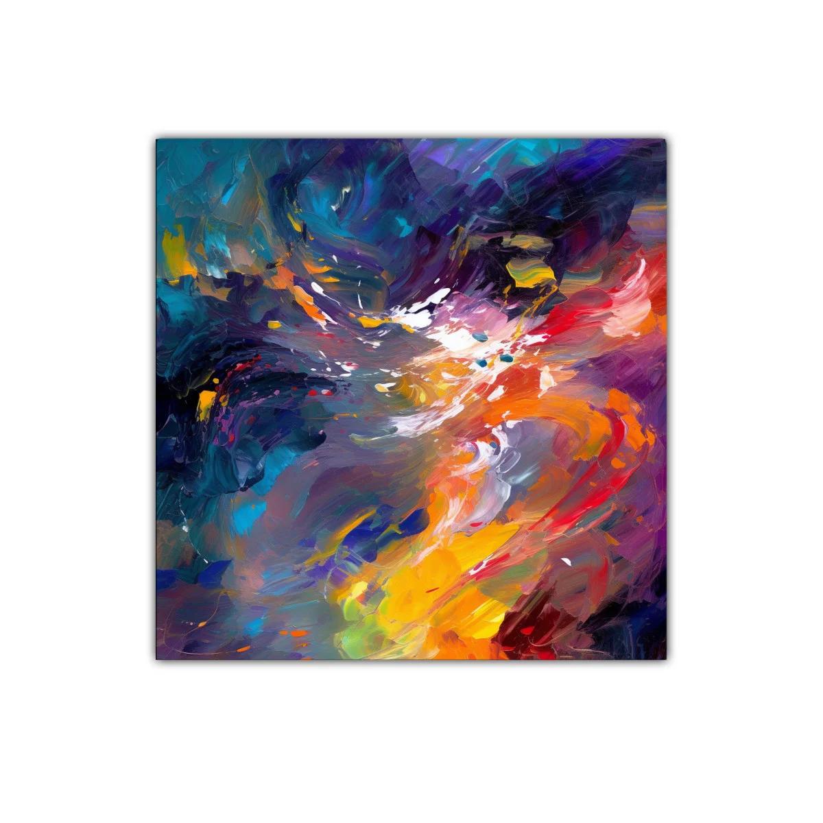 Cuadro abstracto con explosión vibrante de colores intensos — imagen principal