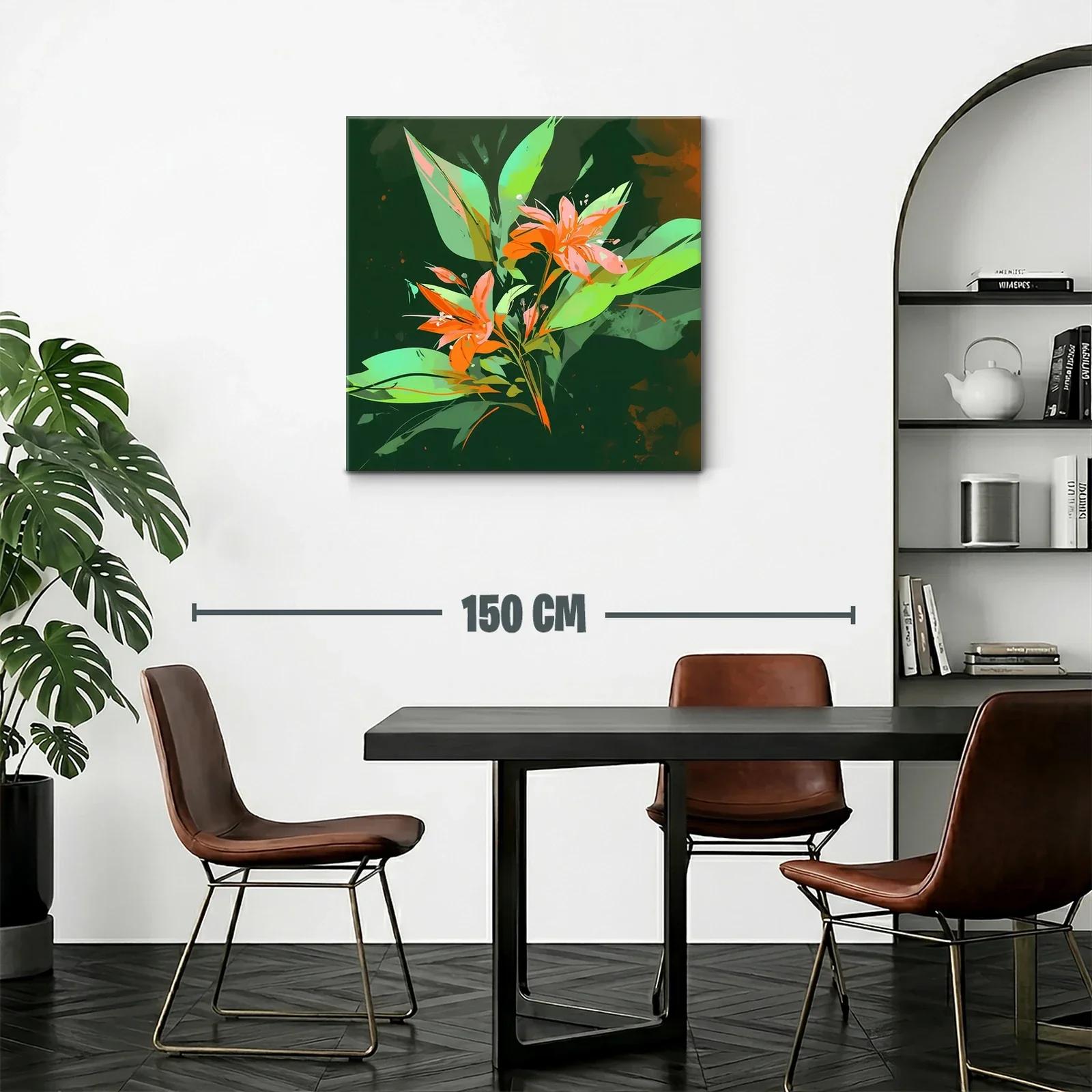 Flores naranjas vibrantes sobre fondo verde oscuro — miniatura 2