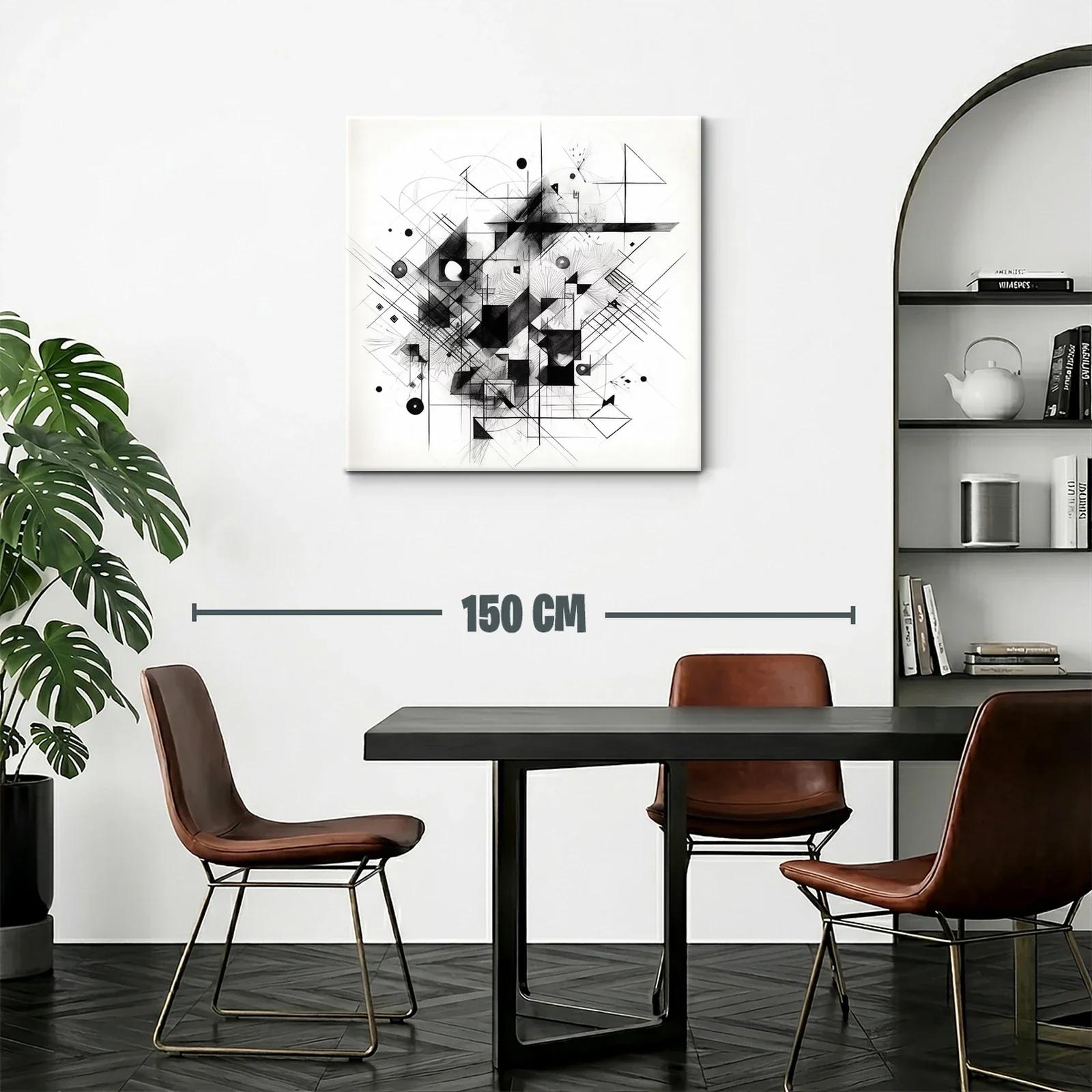 Arte abstracto geométrico en tonos monocromáticos elegantes — miniatura 2