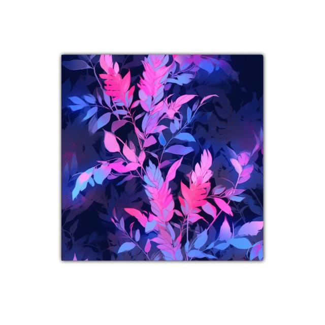 Composición Floral en Tonos Fucsia y Azul Profundo
