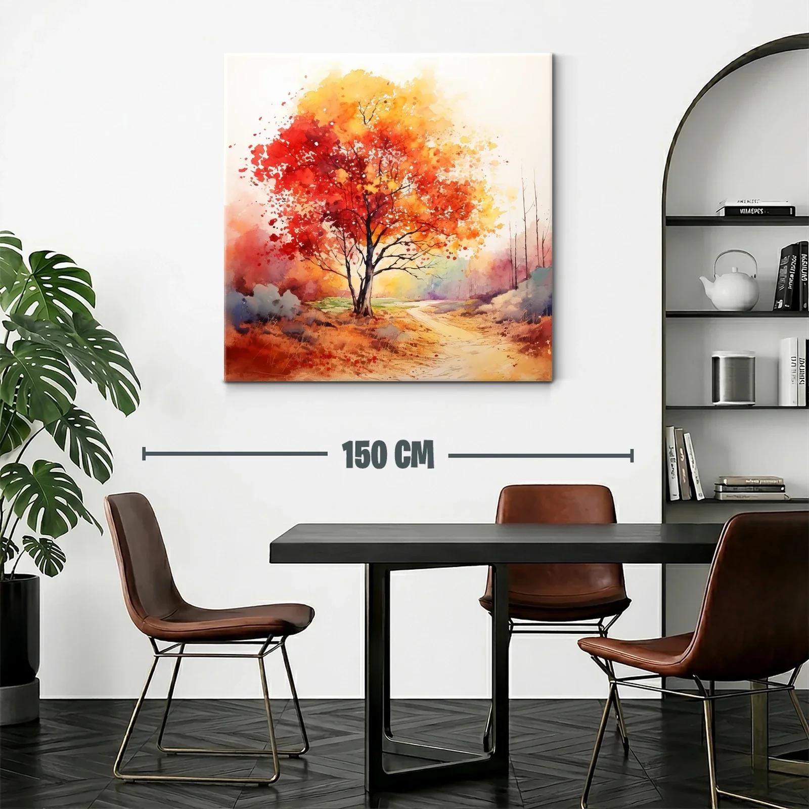 Árbol otoñal con tonos cálidos y camino sereno — miniatura 2