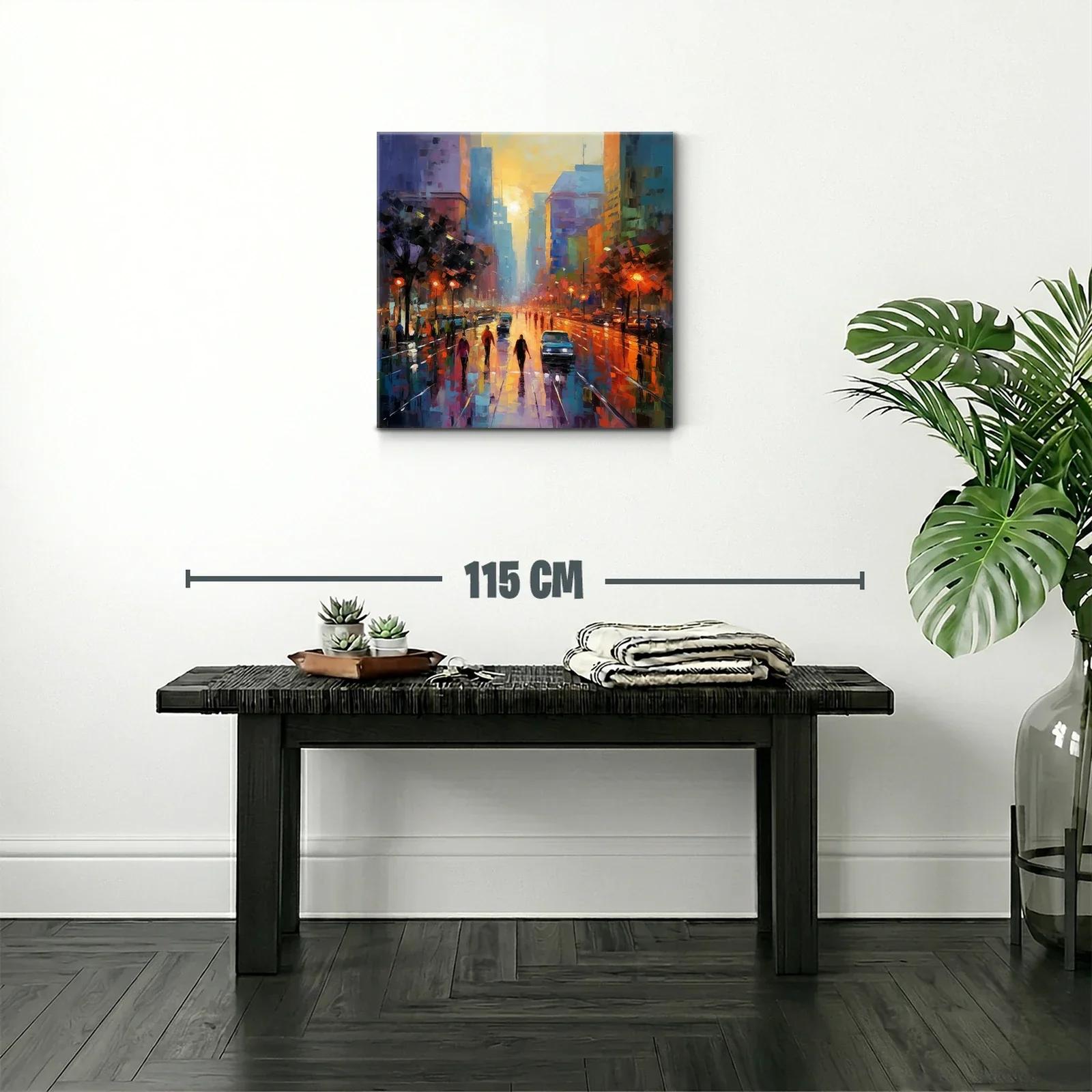 Atardecer urbano con reflejos y luces brillantes — miniatura 2