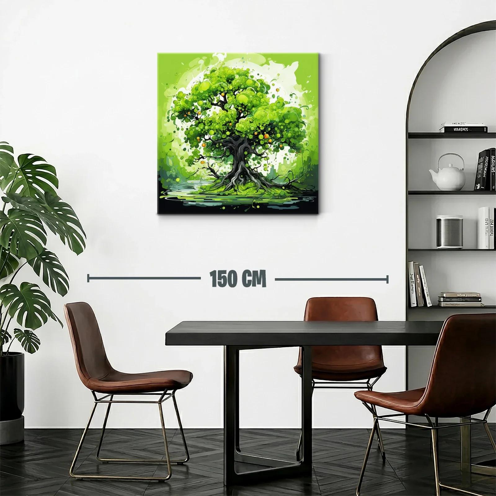 Árbol con vibrantes tonos verdes y detalles en naranja — miniatura 2