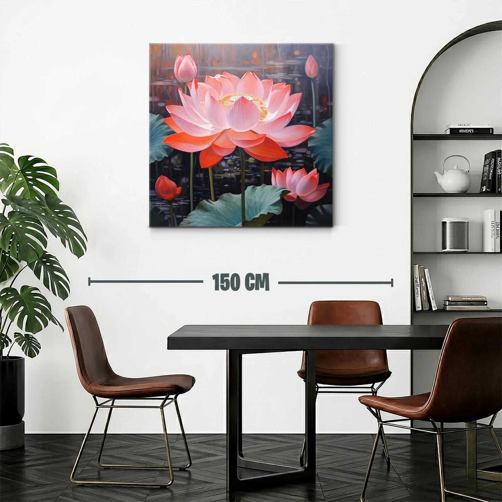 Flor de loto en tonos cálidos y fondo oscuro — miniatura 2
