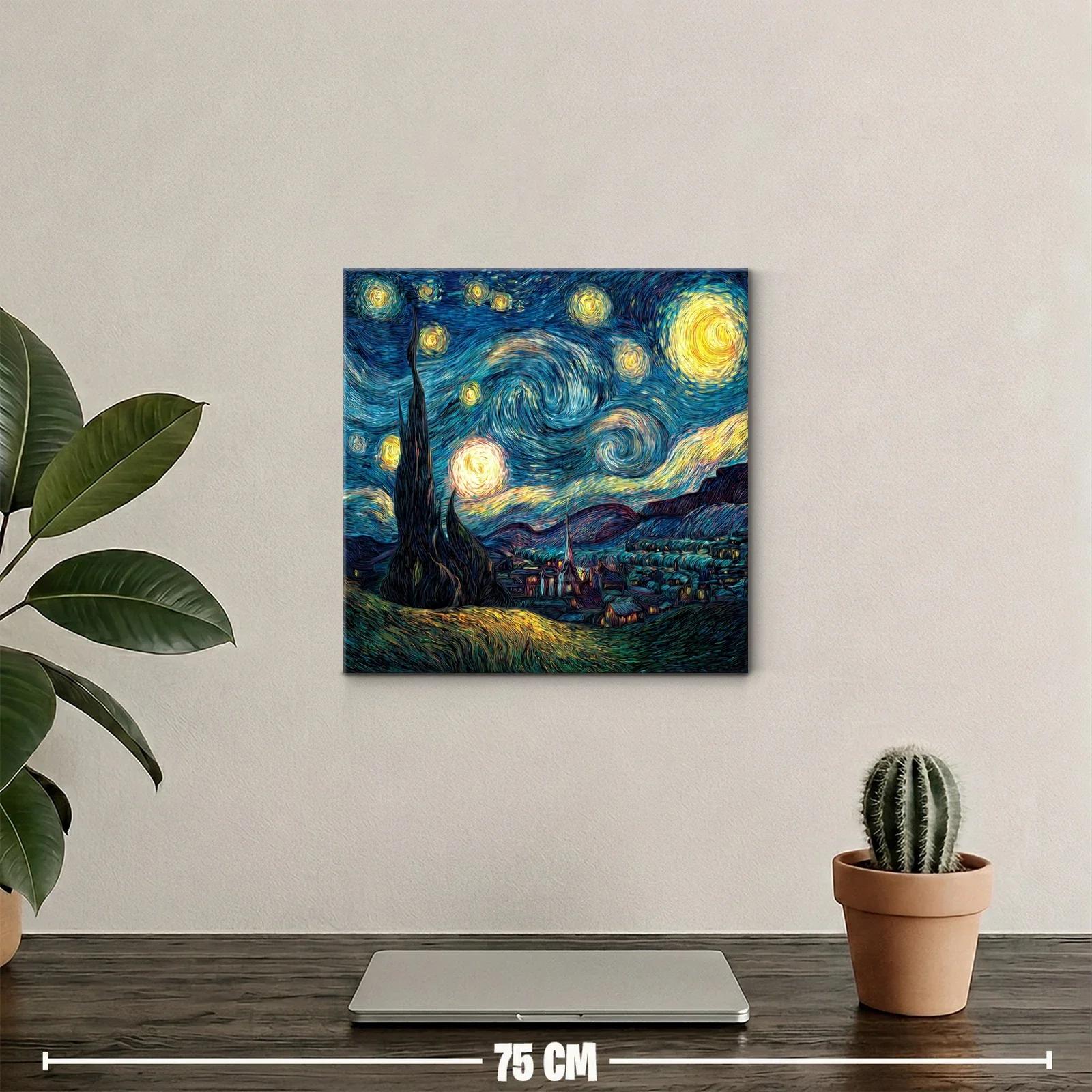 Noche estrellada con cielo vibrante y paisaje nocturno — miniatura 2