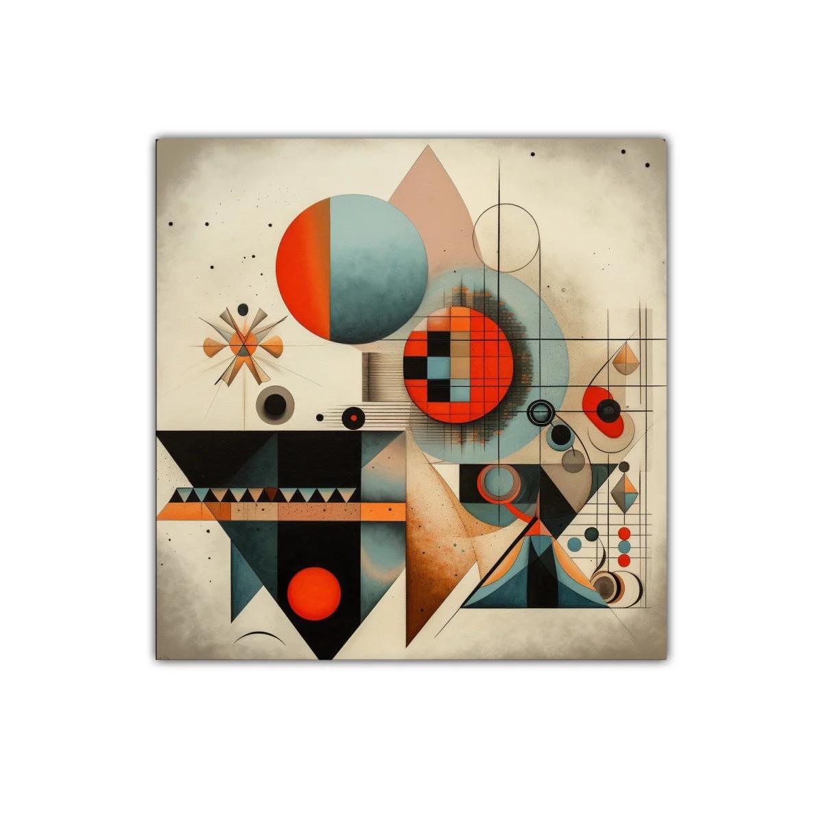Composición geométrica con colores cálidos y equilibrados