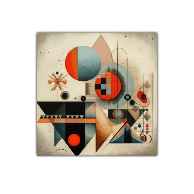 Composición geométrica con colores cálidos y equilibrados