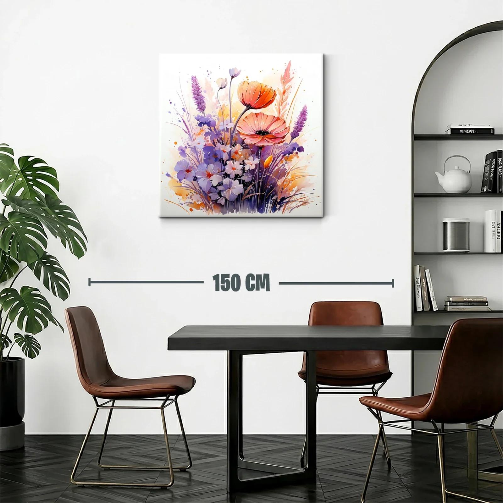 Cuadro floral moderno con tonos suaves y vibrantes — miniatura 2