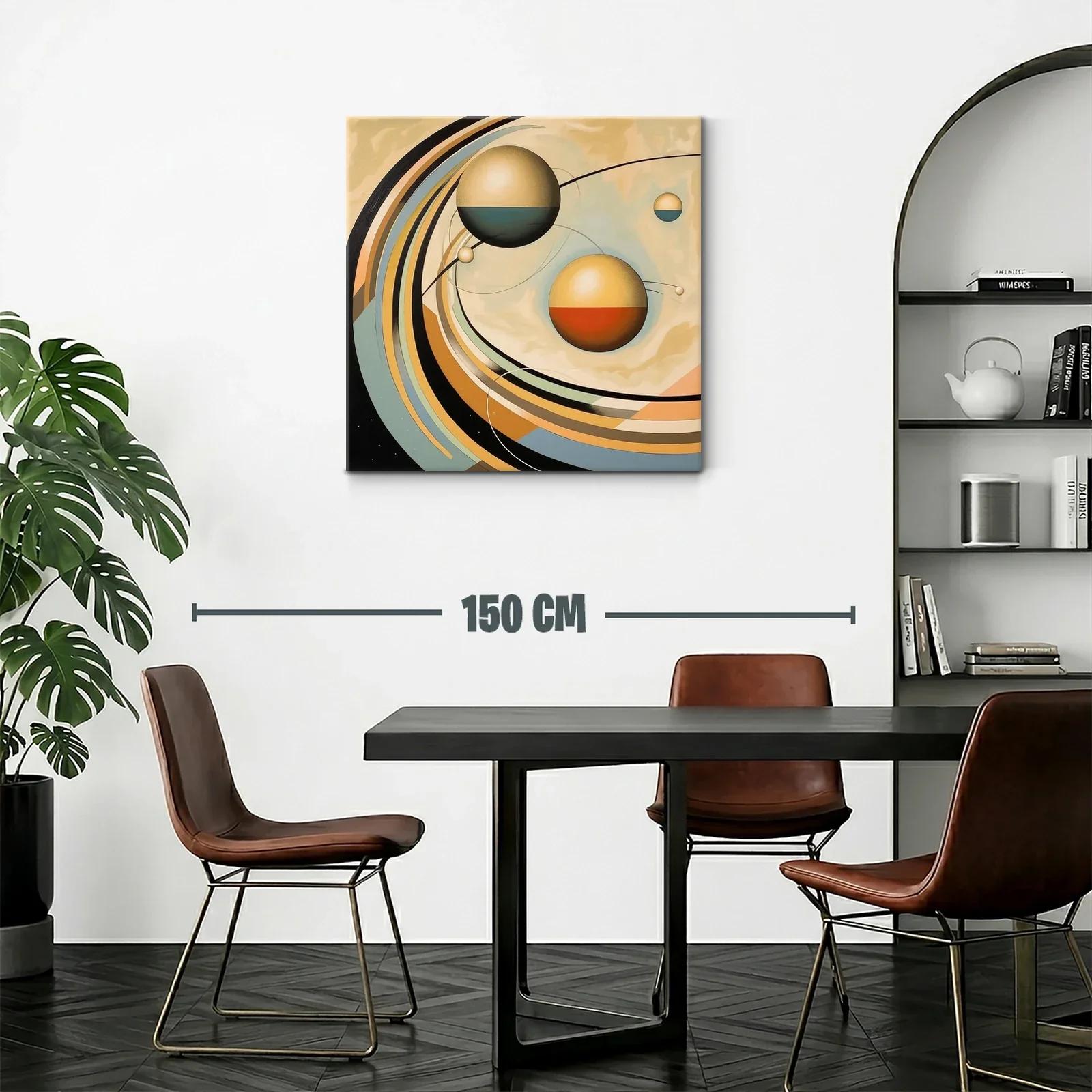 Composición abstracta con esferas y líneas onduladas — miniatura 2